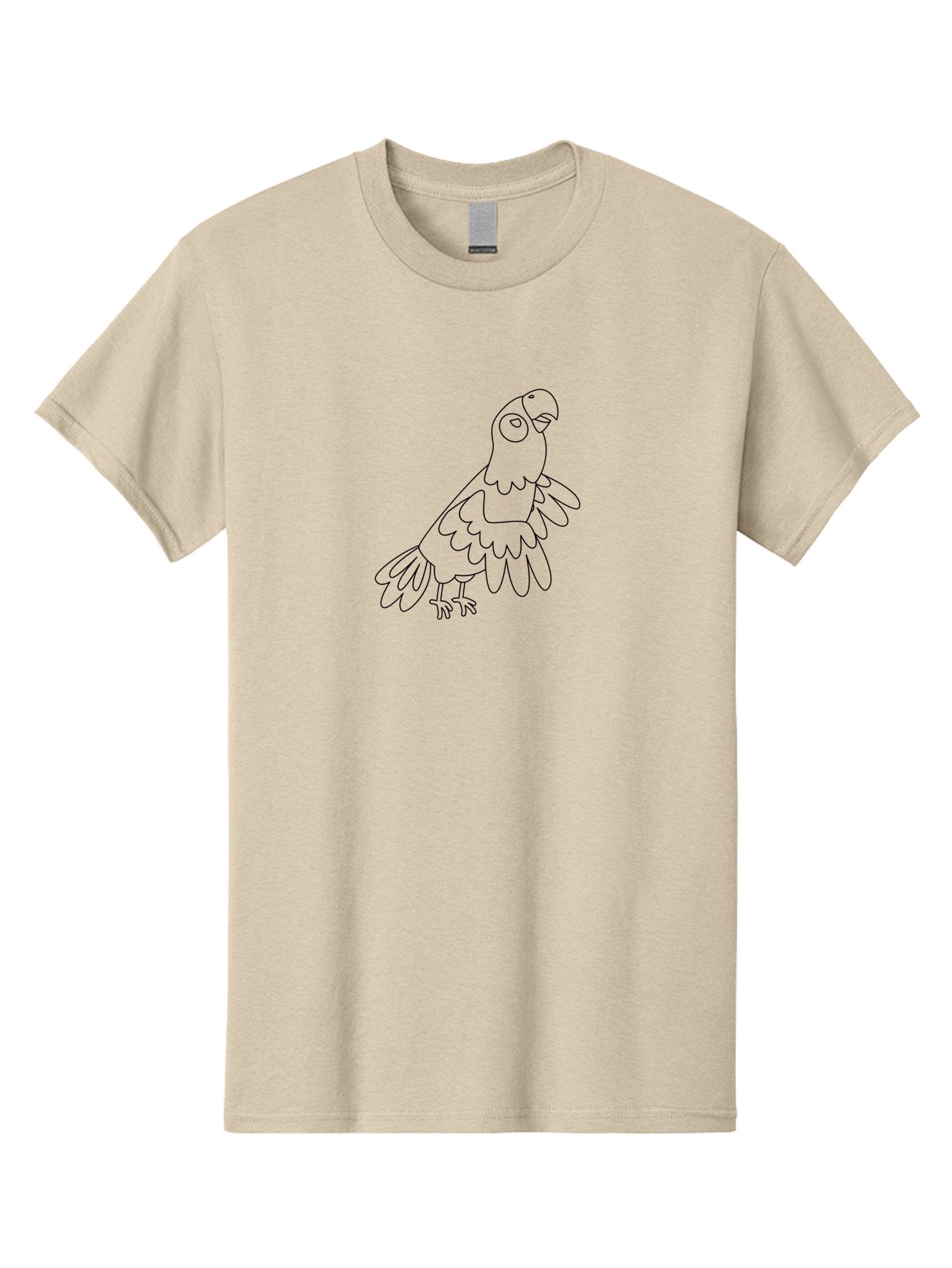 Parrot-Line-Art Men'S Graphic Tee, 100% Cotton, Comfortable Casual Summer Wear, Machine Washable, Parrot Illustration, Bird Outline, Simple Drawing, Cartoon Parrot, Vector Art, Bird Graphic, Minimalist Design, Simple Shapes, Line Art, Aab864 15