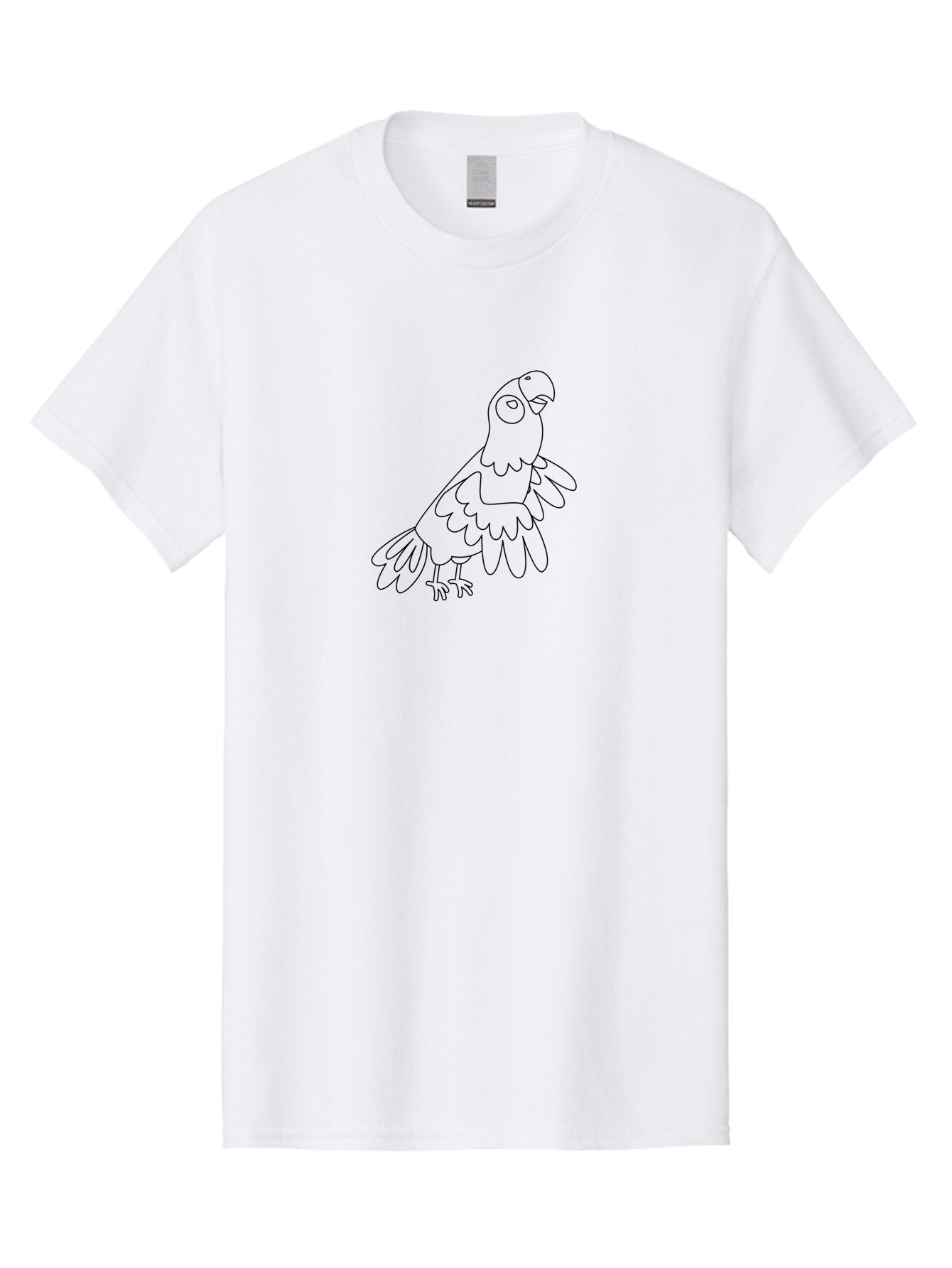 Parrot-Line-Art Men'S Graphic Tee, 100% Cotton, Comfortable Casual Summer Wear, Machine Washable, Parrot Illustration, Bird Outline, Simple Drawing, Cartoon Parrot, Vector Art, Bird Graphic, Minimalist Design, Simple Shapes, Line Art, Aab864 8