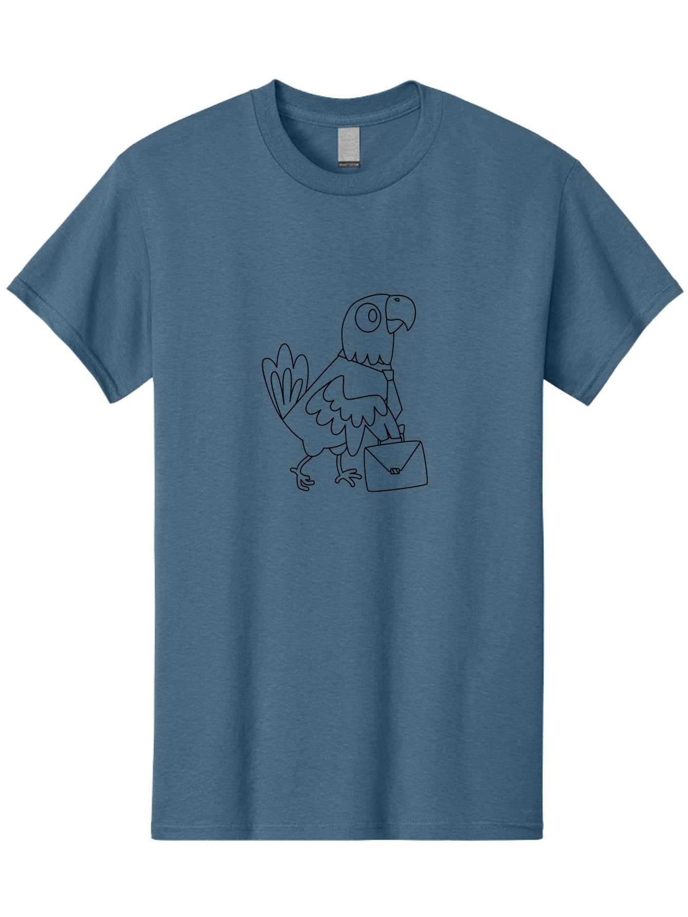Parrot-With-Envelope-1 Men'S Graphic Tee, 100% Cotton, Comfortable Casual Summer Wear, Machine Washable, Parrot With Envelope, Bird Delivering Mail, Cartoon Character, Simple Line Art, Humorous Illustration, Mail Delivery, Funny Parrot, Aab869 12