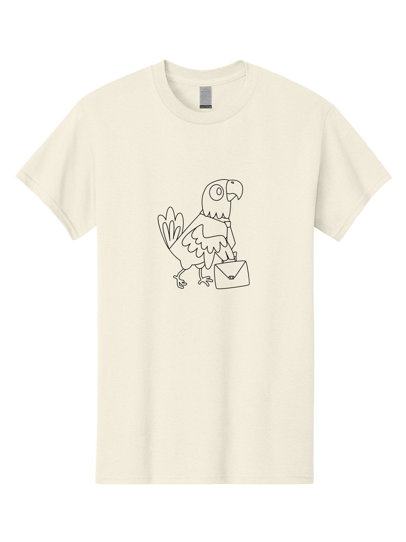 Parrot-With-Envelope-1 Men'S Graphic Tee, 100% Cotton, Comfortable Casual Summer Wear, Machine Washable, Parrot With Envelope, Bird Delivering Mail, Cartoon Character, Simple Line Art, Humorous Illustration, Mail Delivery, Funny Parrot, Aab869 8