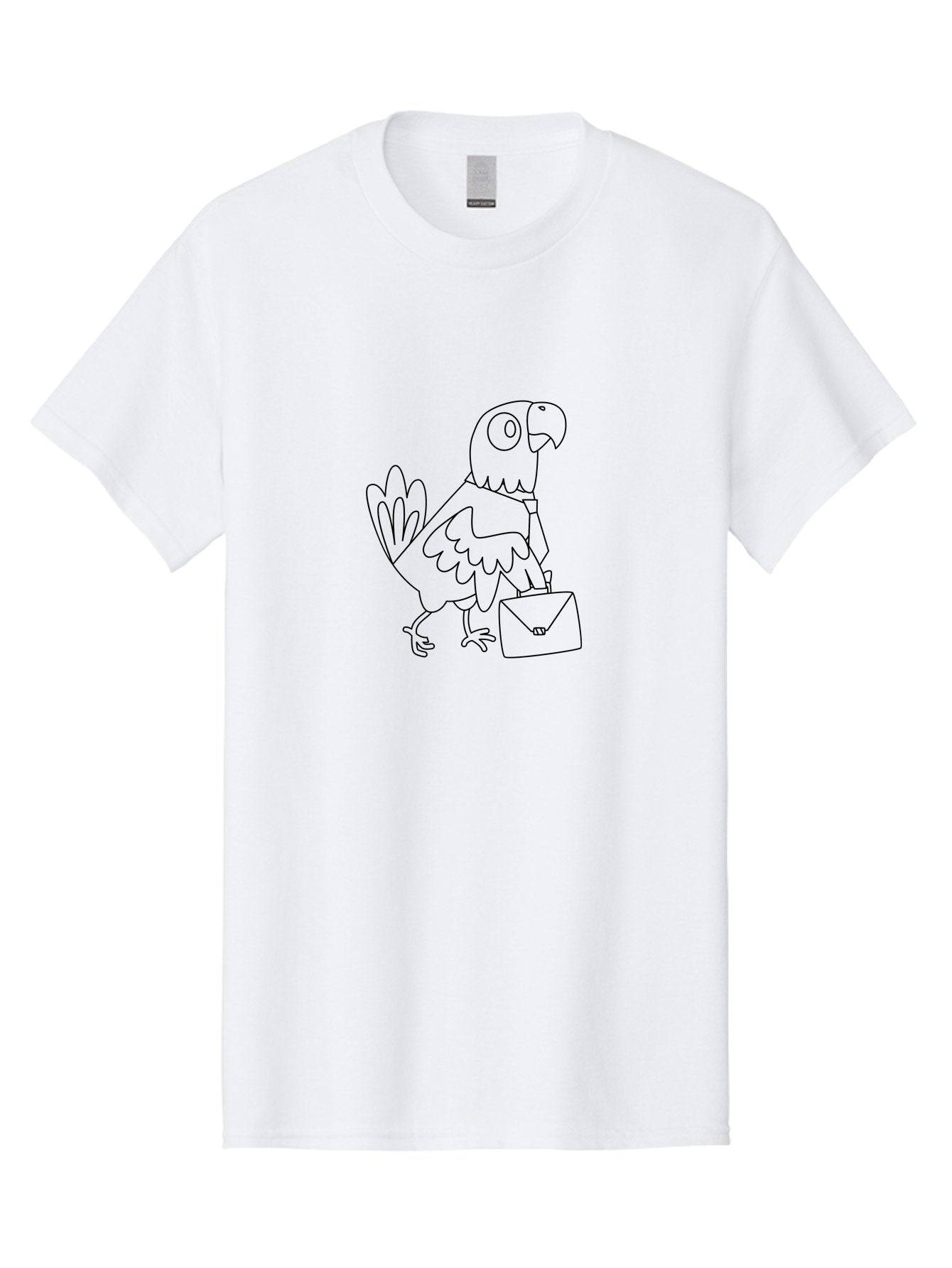 Parrot-With-Envelope-1 Men'S Graphic Tee, 100% Cotton, Comfortable Casual Summer Wear, Machine Washable, Parrot With Envelope, Bird Delivering Mail, Cartoon Character, Simple Line Art, Humorous Illustration, Mail Delivery, Funny Parrot, Aab869 10