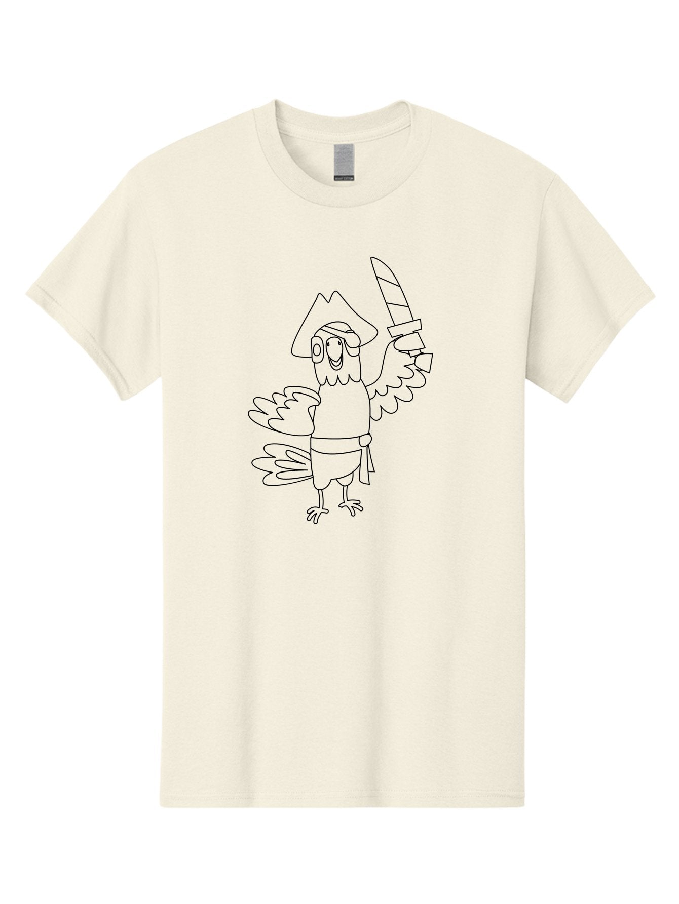 Pirate-Parrot-2 Men'S Graphic Tee, 100% Cotton, Comfortable Casual Summer Wear, Machine Washable, Cartoon Parrot, Pirate Character, Swashbuckling Adventure, Pirate Hat, Sword, Pirate Costume, Comedic Illustration, Swashbuckler, Pirate Theme, Aab875 5