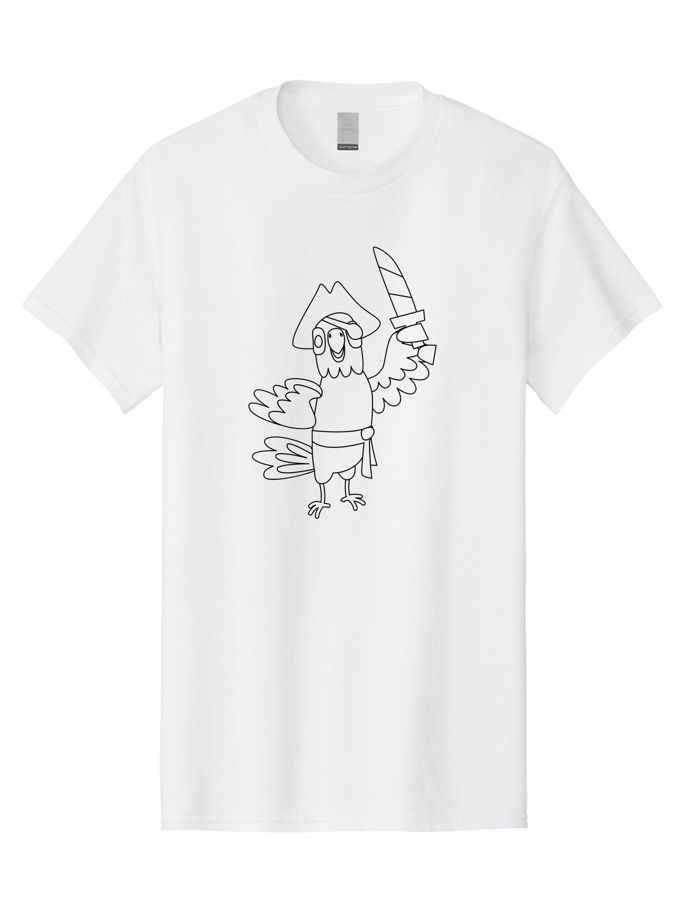 Pirate-Parrot-2 Men'S Graphic Tee, 100% Cotton, Comfortable Casual Summer Wear, Machine Washable, Cartoon Parrot, Pirate Character, Swashbuckling Adventure, Pirate Hat, Sword, Pirate Costume, Comedic Illustration, Swashbuckler, Pirate Theme, Aab875 15