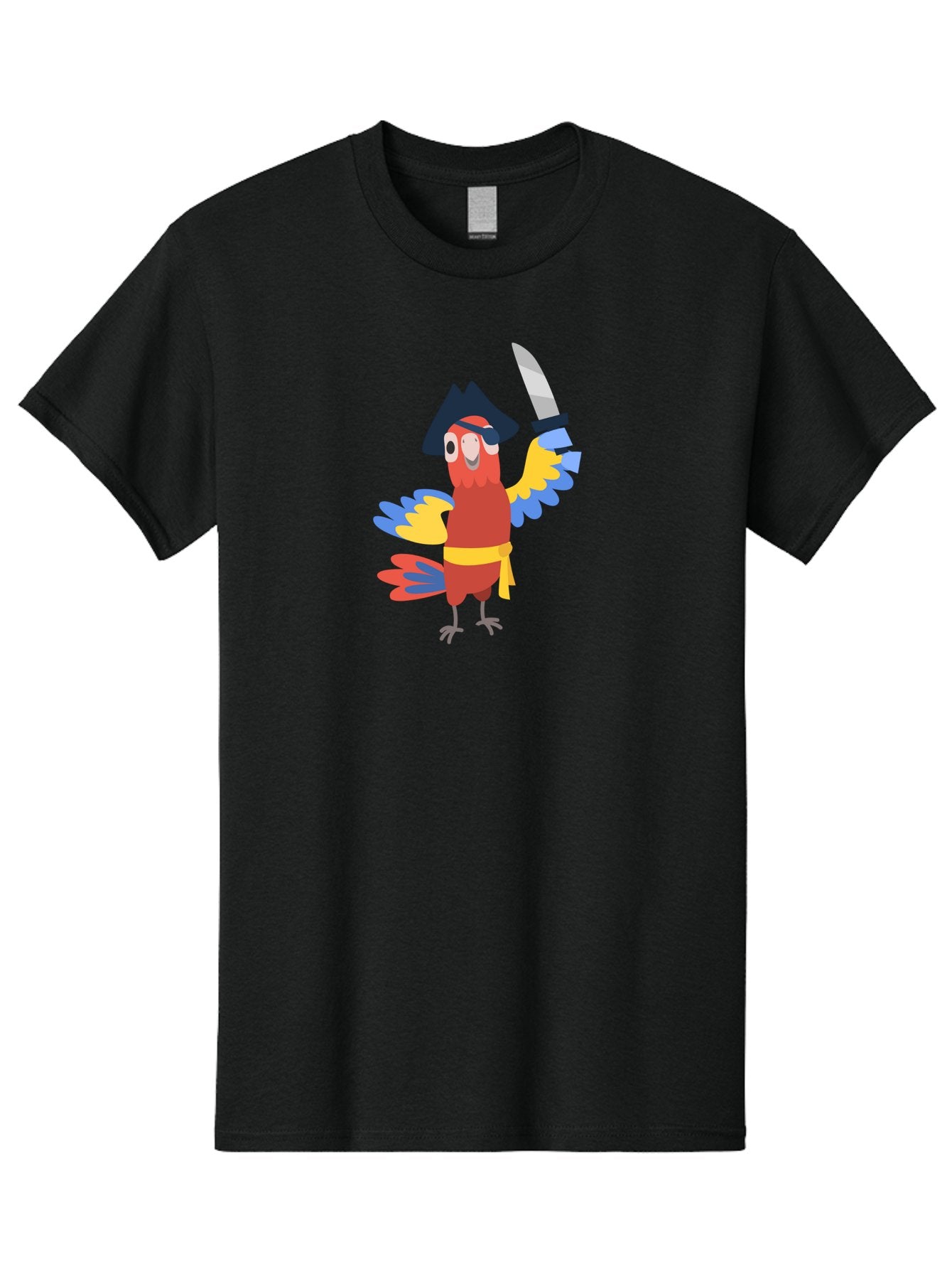 Pirate-Parrot Men'S Graphic Tee, 100% Cotton, Comfortable Casual Summer Wear, Machine Washable, Colorful Parrot Pirate, Pirate Bird Character, Swashbuckling Parrot, Pirate Hat, Pirate Sword, Cartoon Parrot, Pirate Costume, Red Parrot, Aab876 12