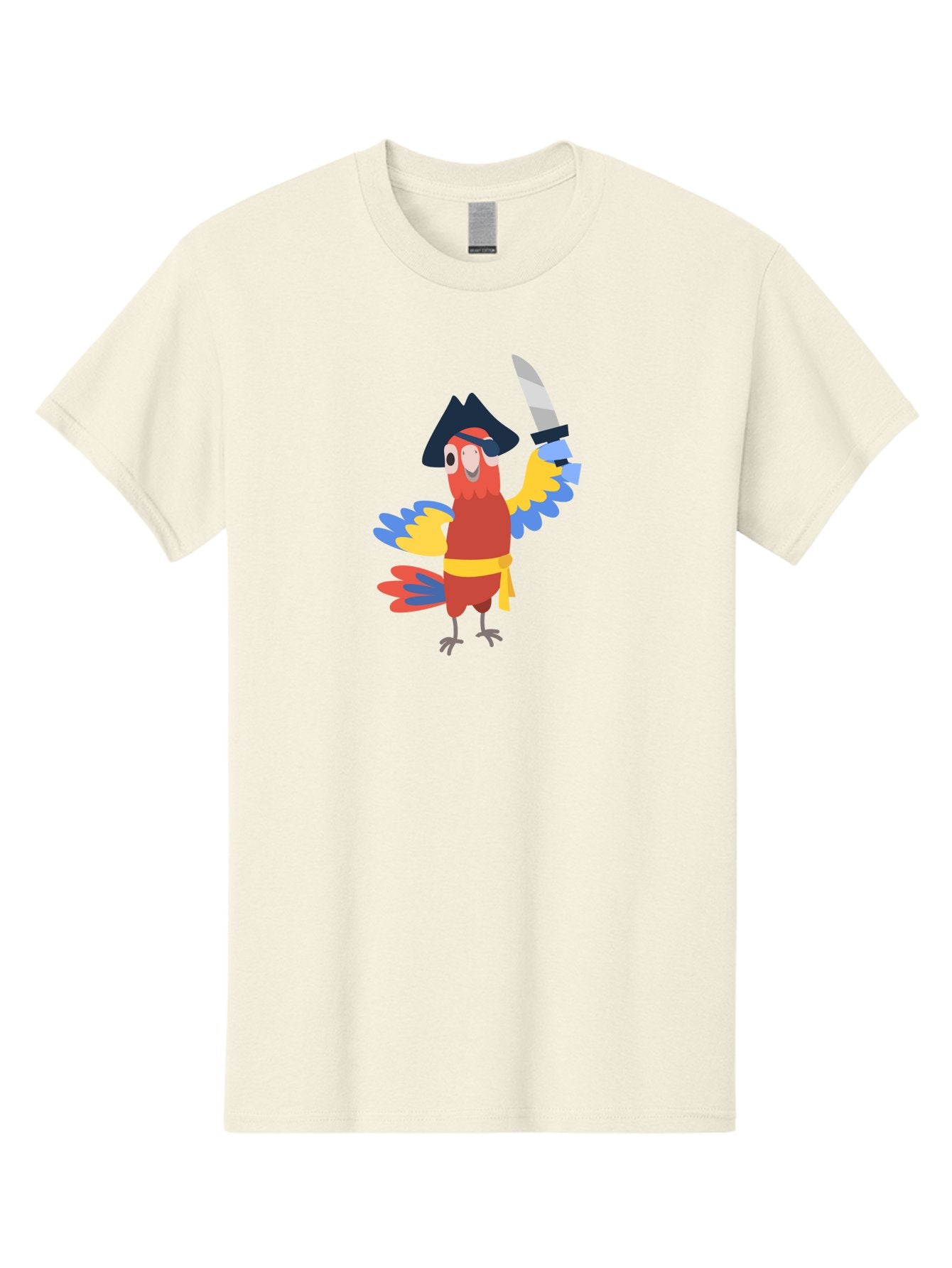 Pirate-Parrot Men'S Graphic Tee, 100% Cotton, Comfortable Casual Summer Wear, Machine Washable, Colorful Parrot Pirate, Pirate Bird Character, Swashbuckling Parrot, Pirate Hat, Pirate Sword, Cartoon Parrot, Pirate Costume, Red Parrot, Aab876 7