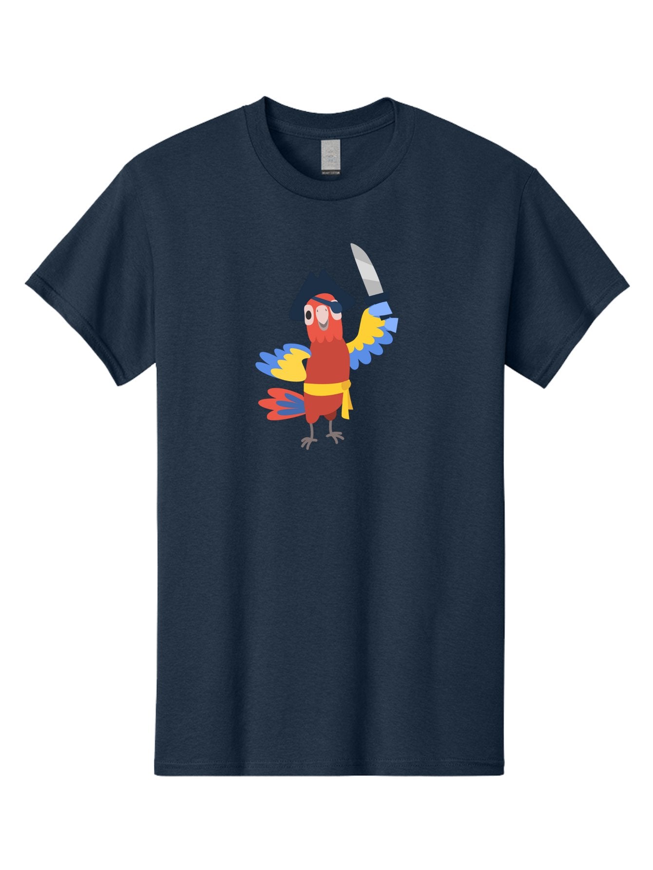 Pirate-Parrot Men'S Graphic Tee, 100% Cotton, Comfortable Casual Summer Wear, Machine Washable, Colorful Parrot Pirate, Pirate Bird Character, Swashbuckling Parrot, Pirate Hat, Pirate Sword, Cartoon Parrot, Pirate Costume, Red Parrot, Aab876 6