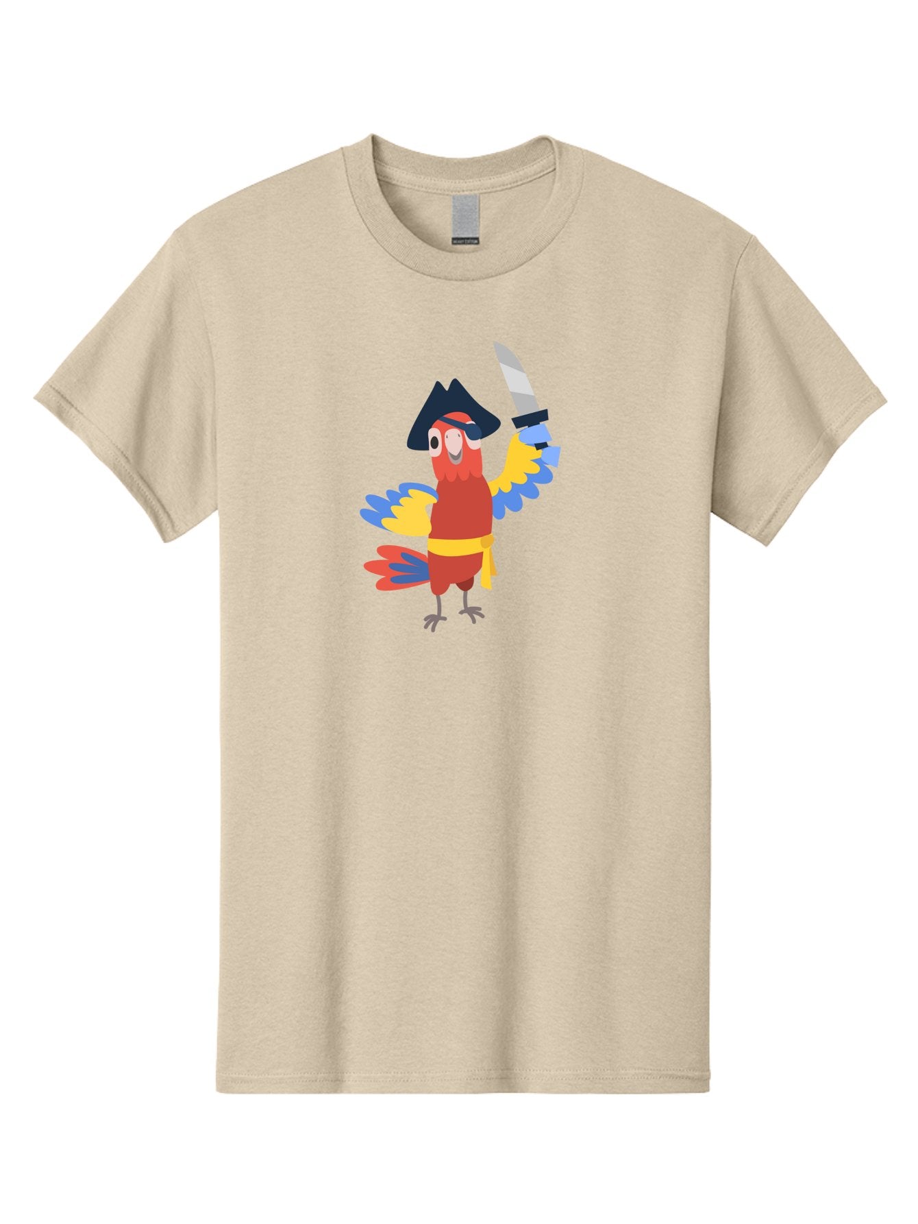 Pirate-Parrot Men'S Graphic Tee, 100% Cotton, Comfortable Casual Summer Wear, Machine Washable, Colorful Parrot Pirate, Pirate Bird Character, Swashbuckling Parrot, Pirate Hat, Pirate Sword, Cartoon Parrot, Pirate Costume, Red Parrot, Aab876 9