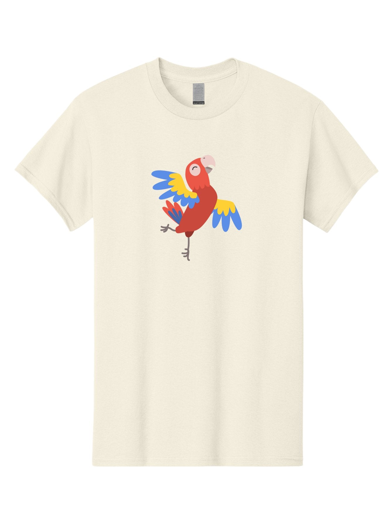 Red-Parrot-1 Men'S Graphic Tee, 100% Cotton, Comfortable Casual Summer Wear, Machine Washable, Vibrant Parrot, Colorful Bird, Tropical Animal, Red Plumage, Blue And Yellow Wings, Cartoon Character, Exotic Bird, Playful Stance, Aab877 9