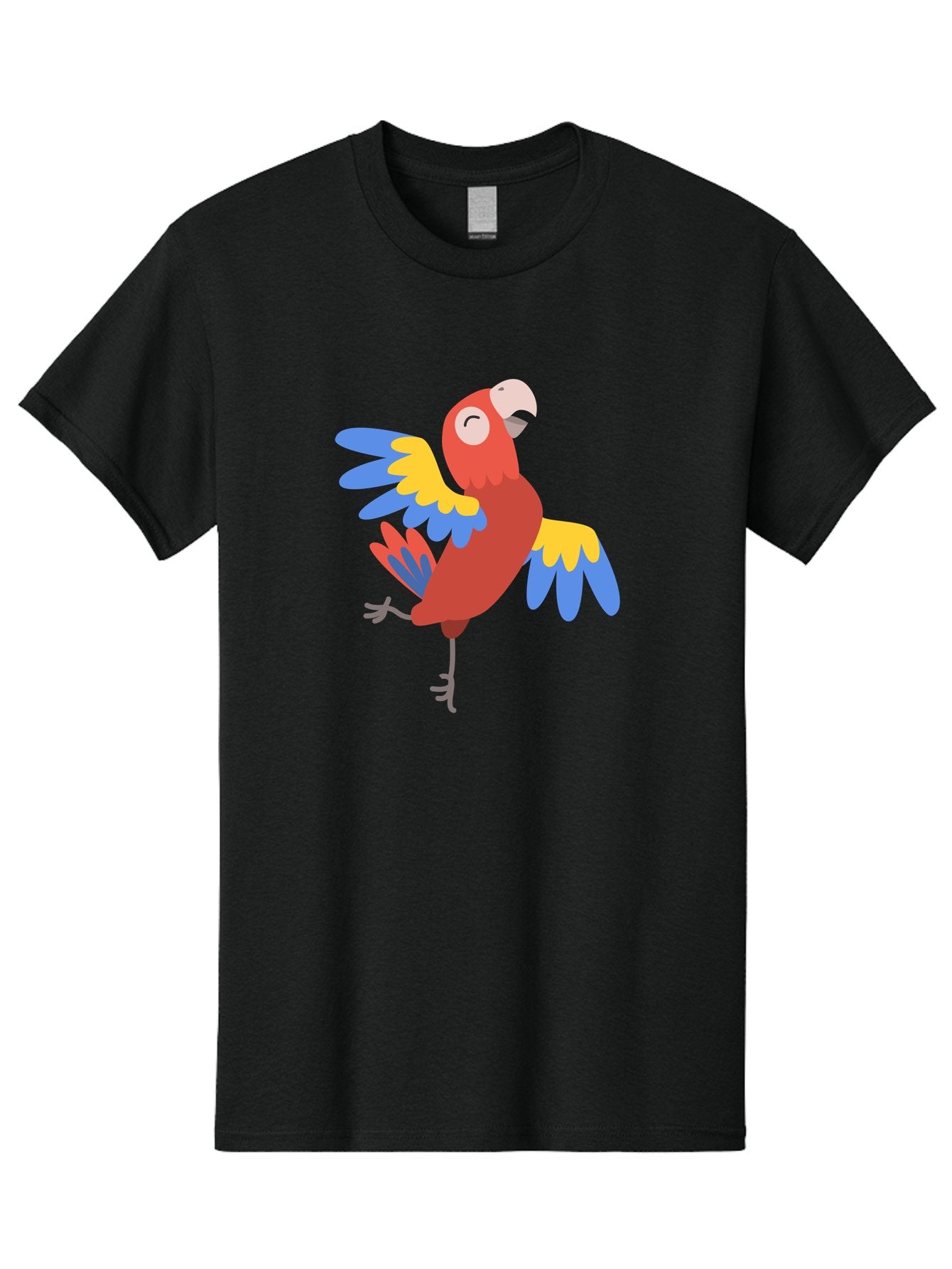 Red-Parrot-2 Men'S Graphic Tee, 100% Cotton, Comfortable Casual Summer Wear, Machine Washable, Colorful Parrot, Vibrant Red, Blue And Yellow Feathers, Tropical Bird, Cartoon Character, Playful Illustration, Exotic Animal, Bird Species Aab878 9