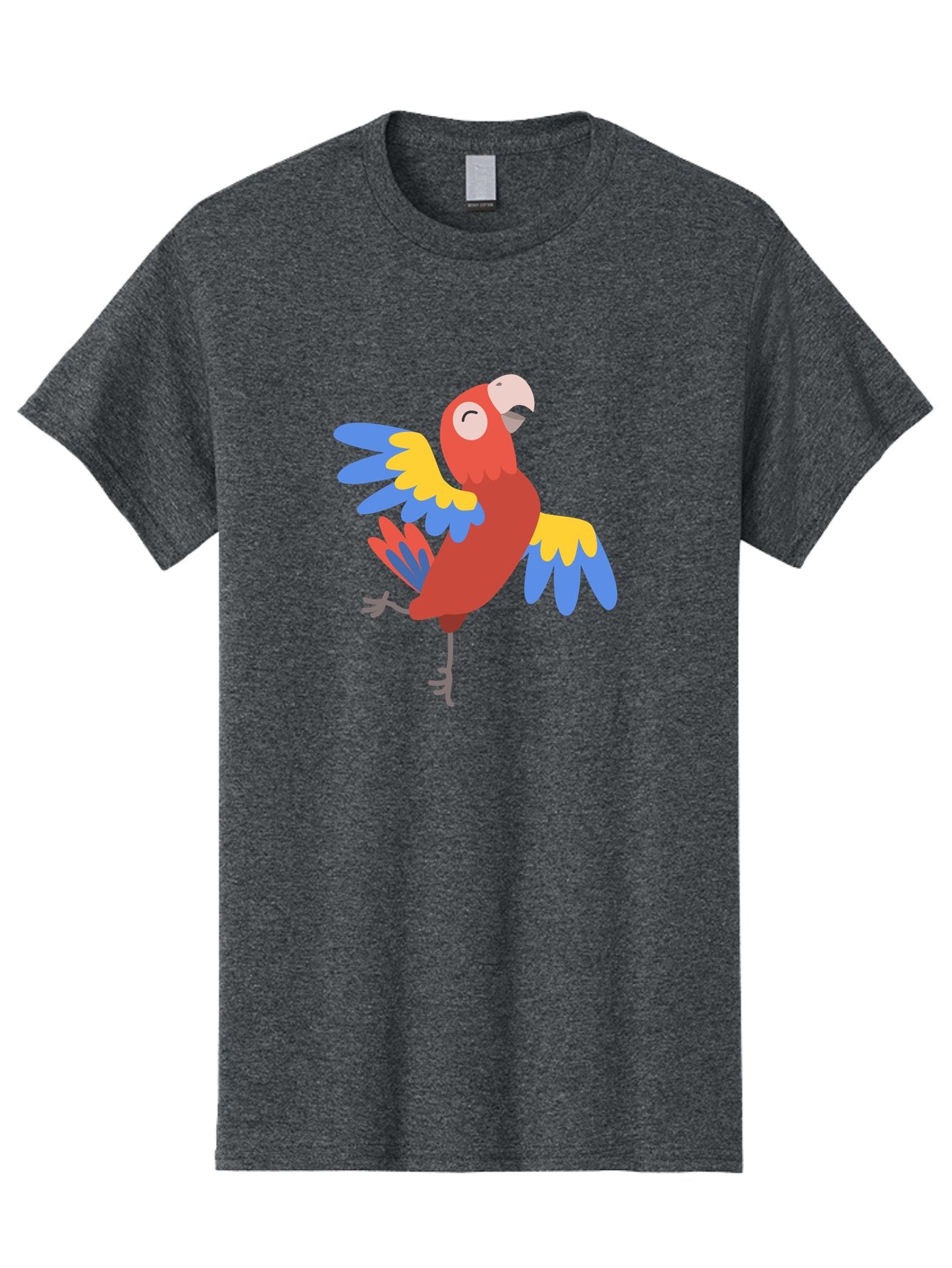 Red-Parrot-2 Men'S Graphic Tee, 100% Cotton, Comfortable Casual Summer Wear, Machine Washable, Colorful Parrot, Vibrant Red, Blue And Yellow Feathers, Tropical Bird, Cartoon Character, Playful Illustration, Exotic Animal, Bird Species Aab878 3