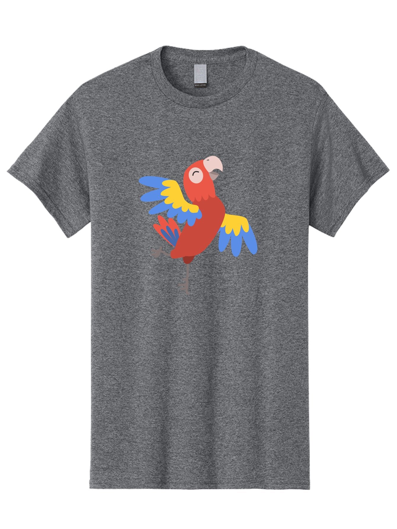 Red-Parrot-2 Men'S Graphic Tee, 100% Cotton, Comfortable Casual Summer Wear, Machine Washable, Colorful Parrot, Vibrant Red, Blue And Yellow Feathers, Tropical Bird, Cartoon Character, Playful Illustration, Exotic Animal, Bird Species Aab878 7