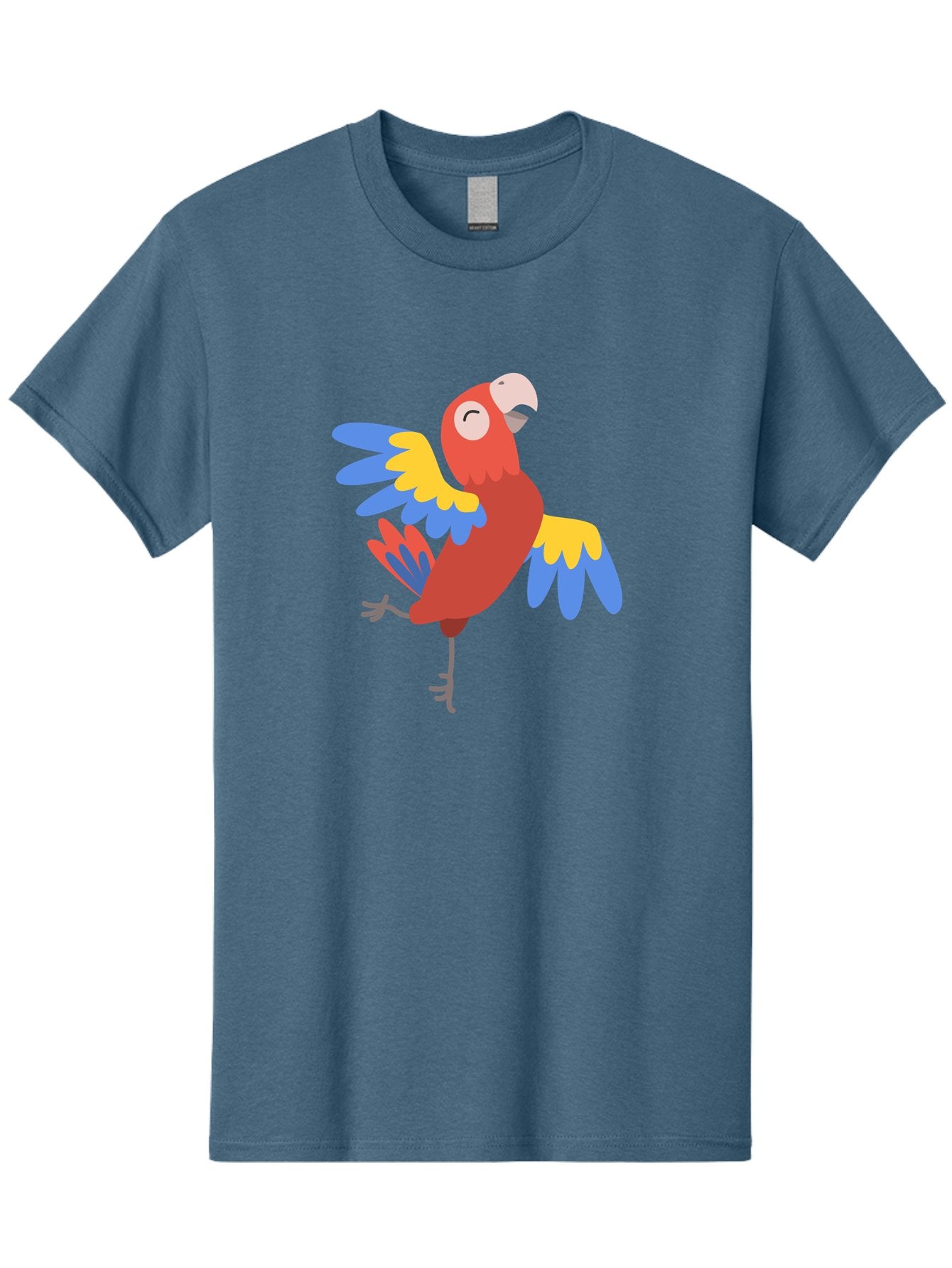 Red-Parrot-2 Men'S Graphic Tee, 100% Cotton, Comfortable Casual Summer Wear, Machine Washable, Colorful Parrot, Vibrant Red, Blue And Yellow Feathers, Tropical Bird, Cartoon Character, Playful Illustration, Exotic Animal, Bird Species Aab878 6