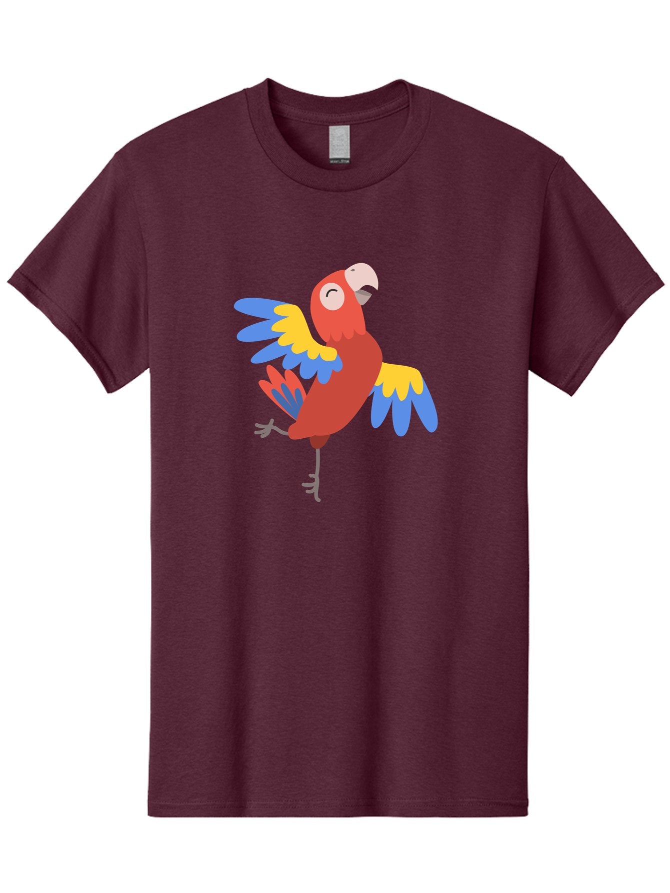 Red-Parrot-2 Men'S Graphic Tee, 100% Cotton, Comfortable Casual Summer Wear, Machine Washable, Colorful Parrot, Vibrant Red, Blue And Yellow Feathers, Tropical Bird, Cartoon Character, Playful Illustration, Exotic Animal, Bird Species Aab878 15