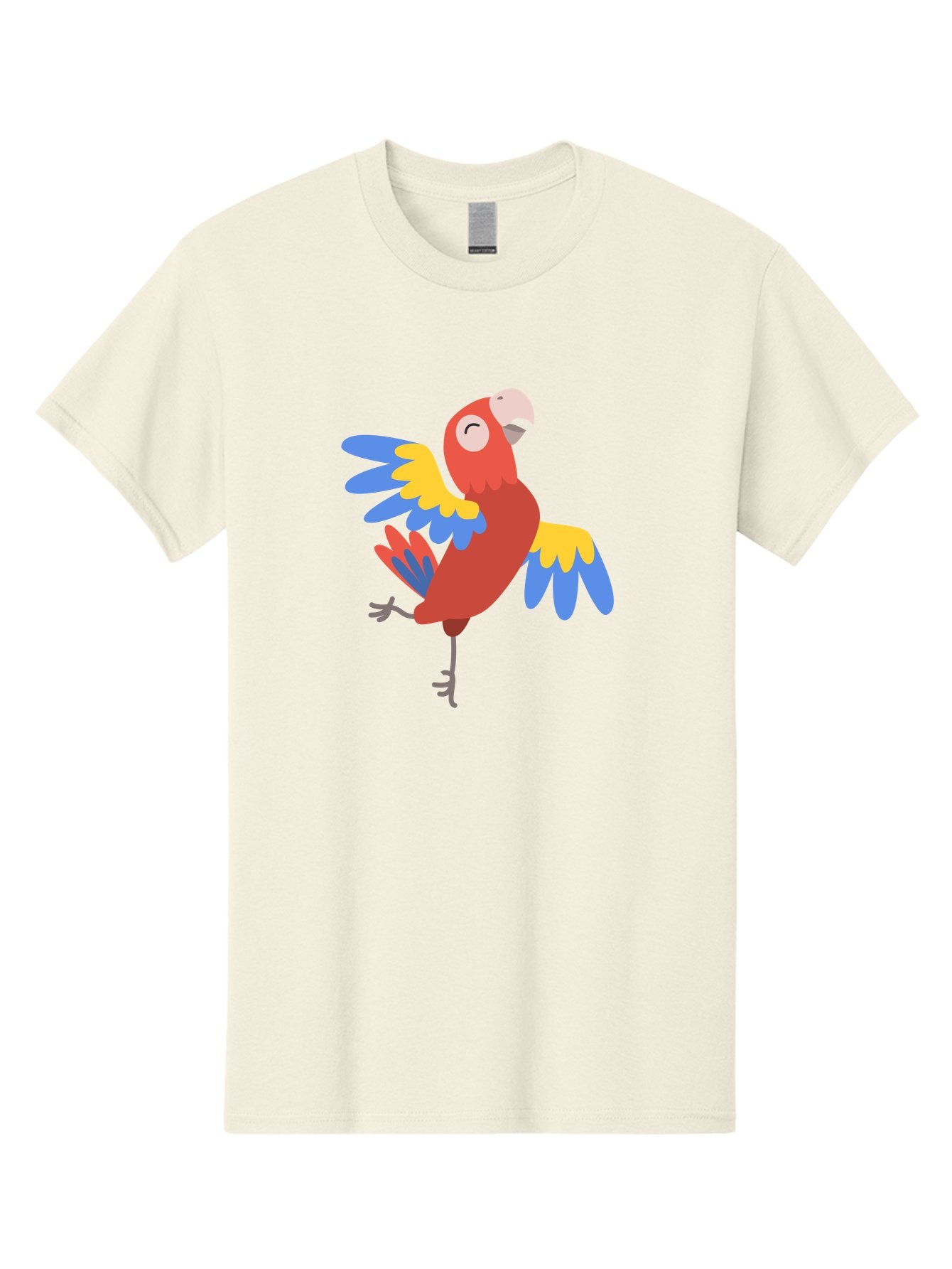 Red-Parrot-2 Men'S Graphic Tee, 100% Cotton, Comfortable Casual Summer Wear, Machine Washable, Colorful Parrot, Vibrant Red, Blue And Yellow Feathers, Tropical Bird, Cartoon Character, Playful Illustration, Exotic Animal, Bird Species Aab878 14