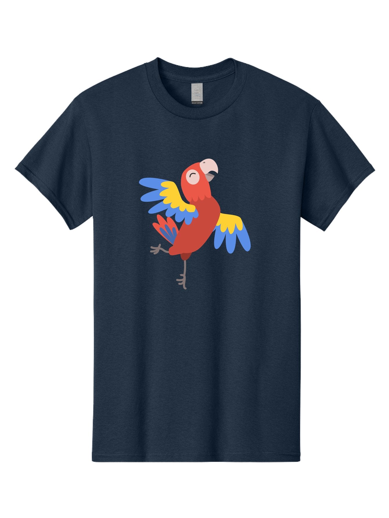 Red-Parrot-2 Men'S Graphic Tee, 100% Cotton, Comfortable Casual Summer Wear, Machine Washable, Colorful Parrot, Vibrant Red, Blue And Yellow Feathers, Tropical Bird, Cartoon Character, Playful Illustration, Exotic Animal, Bird Species Aab878 10
