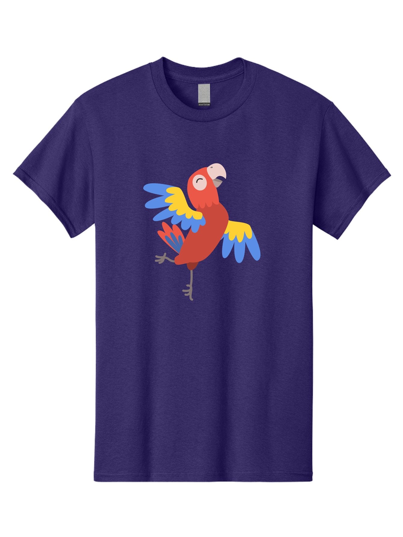 Red-Parrot-2 Men'S Graphic Tee, 100% Cotton, Comfortable Casual Summer Wear, Machine Washable, Colorful Parrot, Vibrant Red, Blue And Yellow Feathers, Tropical Bird, Cartoon Character, Playful Illustration, Exotic Animal, Bird Species Aab878 11