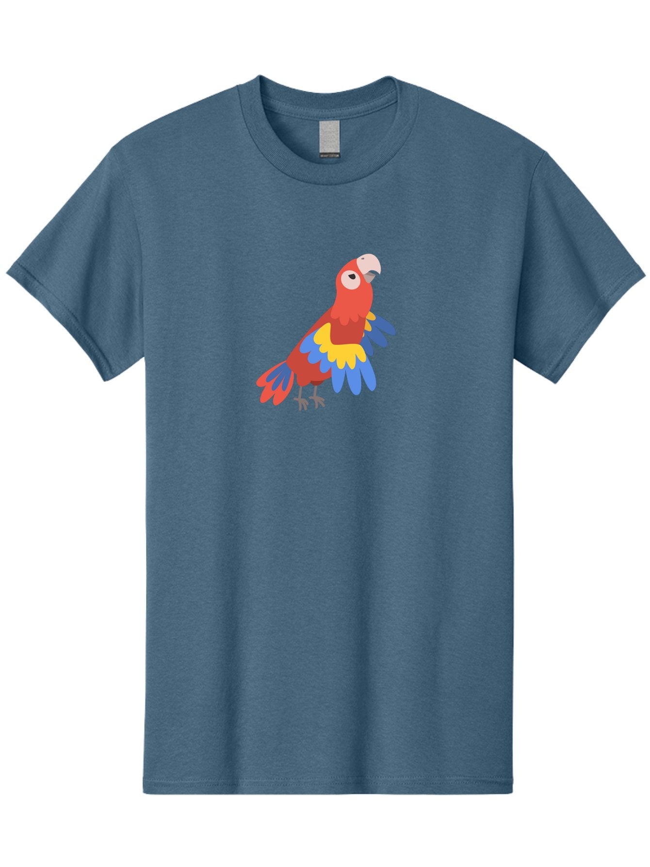 Red-Parrot-4 Men'S Graphic Tee, 100% Cotton, Comfortable Casual Summer Wear, Machine Washable, Colorful Parrot, Vibrant Red, Blue And Yellow Feathers, Cartoon Bird, Tropical Wildlife, Exotic Pet, Playful Creature, Fun Illustration Aab880 11