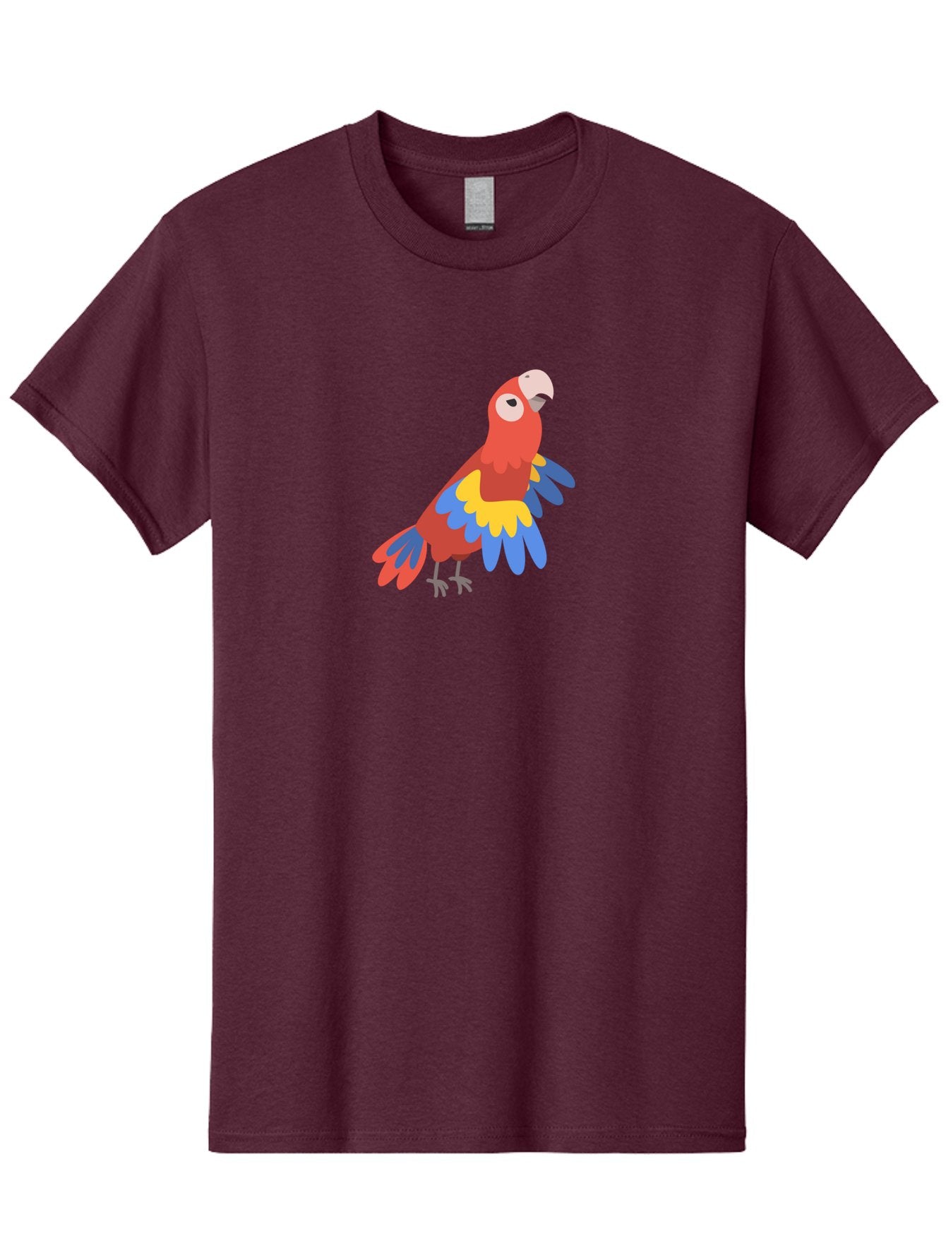 Red-Parrot-4 Men'S Graphic Tee, 100% Cotton, Comfortable Casual Summer Wear, Machine Washable, Colorful Parrot, Vibrant Red, Blue And Yellow Feathers, Cartoon Bird, Tropical Wildlife, Exotic Pet, Playful Creature, Fun Illustration Aab880