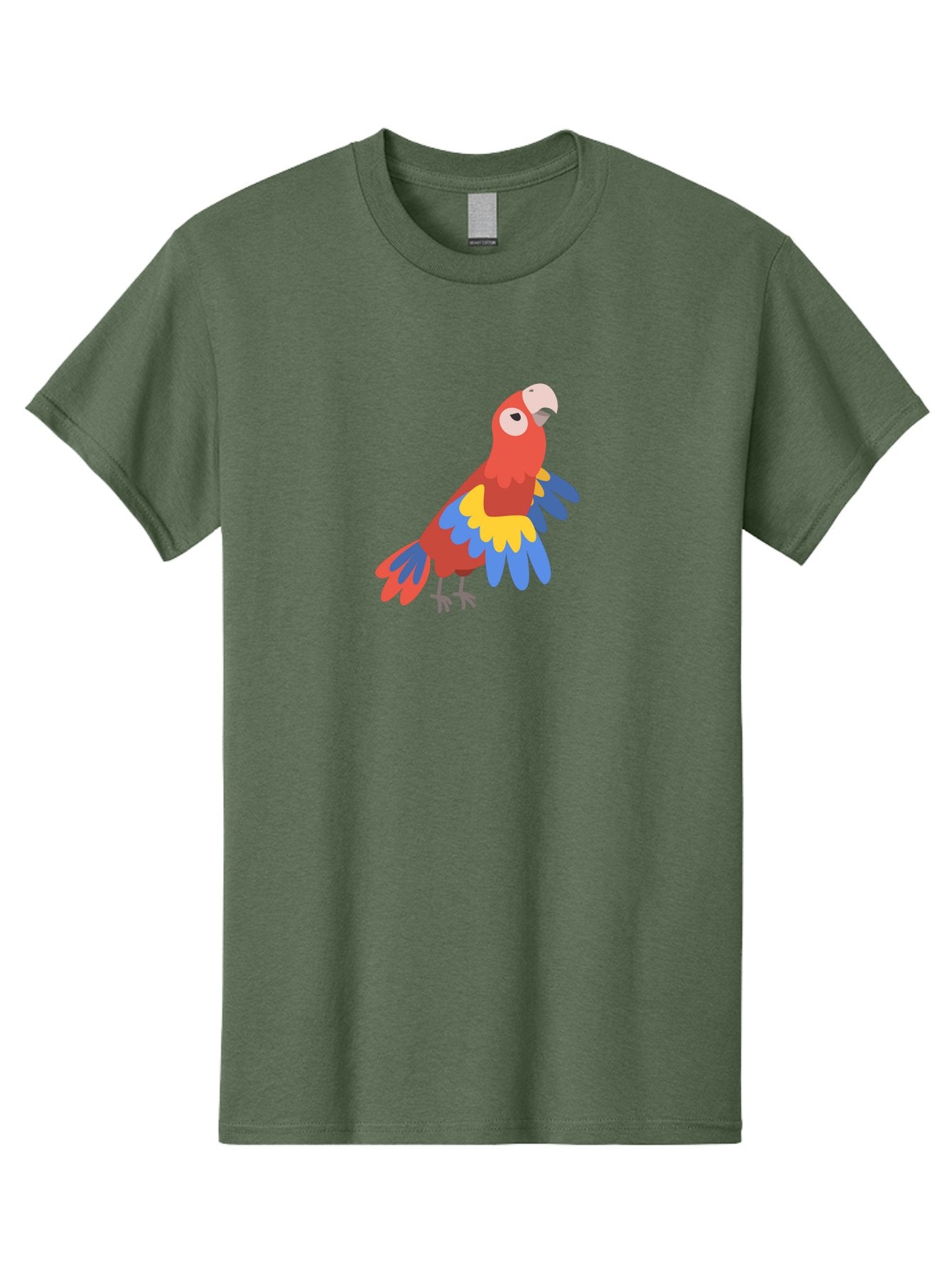 Red-Parrot-4 Men'S Graphic Tee, 100% Cotton, Comfortable Casual Summer Wear, Machine Washable, Colorful Parrot, Vibrant Red, Blue And Yellow Feathers, Cartoon Bird, Tropical Wildlife, Exotic Pet, Playful Creature, Fun Illustration Aab880 6