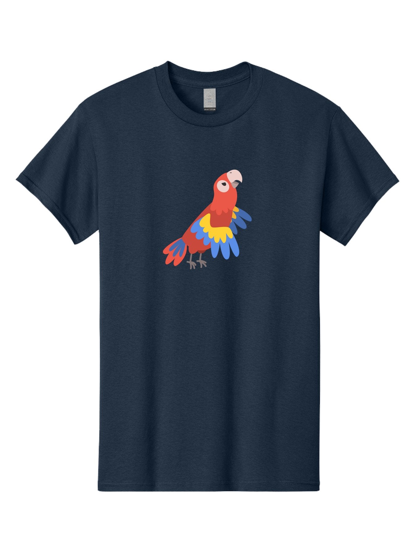 Red-Parrot-4 Men'S Graphic Tee, 100% Cotton, Comfortable Casual Summer Wear, Machine Washable, Colorful Parrot, Vibrant Red, Blue And Yellow Feathers, Cartoon Bird, Tropical Wildlife, Exotic Pet, Playful Creature, Fun Illustration Aab880 10