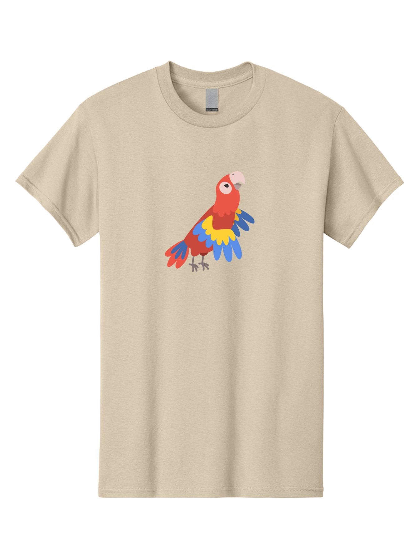 Red-Parrot-4 Men'S Graphic Tee, 100% Cotton, Comfortable Casual Summer Wear, Machine Washable, Colorful Parrot, Vibrant Red, Blue And Yellow Feathers, Cartoon Bird, Tropical Wildlife, Exotic Pet, Playful Creature, Fun Illustration Aab880 13
