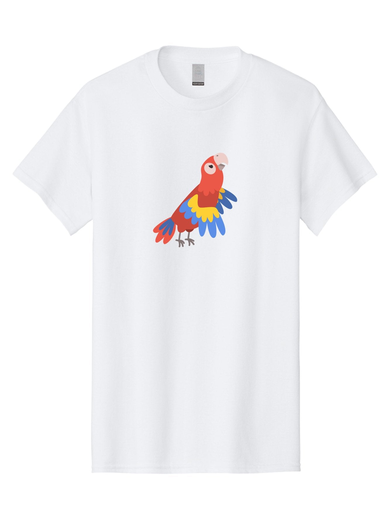 Red-Parrot-4 Men'S Graphic Tee, 100% Cotton, Comfortable Casual Summer Wear, Machine Washable, Colorful Parrot, Vibrant Red, Blue And Yellow Feathers, Cartoon Bird, Tropical Wildlife, Exotic Pet, Playful Creature, Fun Illustration Aab880 4