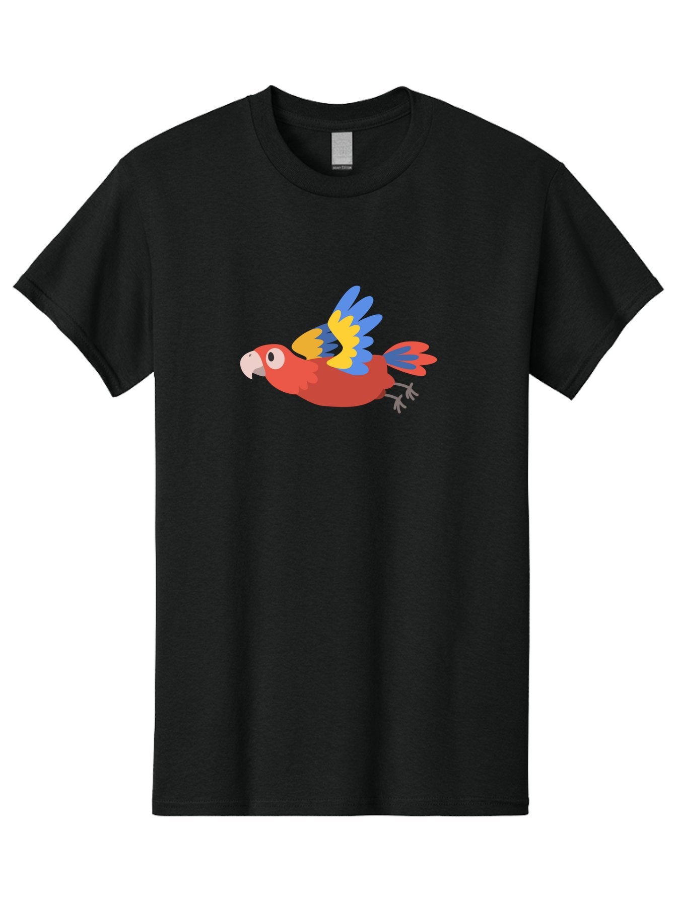 Red-Parrot Men'S Graphic Tee, 100% Cotton, Comfortable Casual Summer Wear, Machine Washable, Colorful Parrot, Vibrant Red, Blue And Yellow Wings, Cartoon Bird, Tropical Bird, Flying Macaw, Parrot In Flight, Exotic Bird, Winged Creature, Aab881 11
