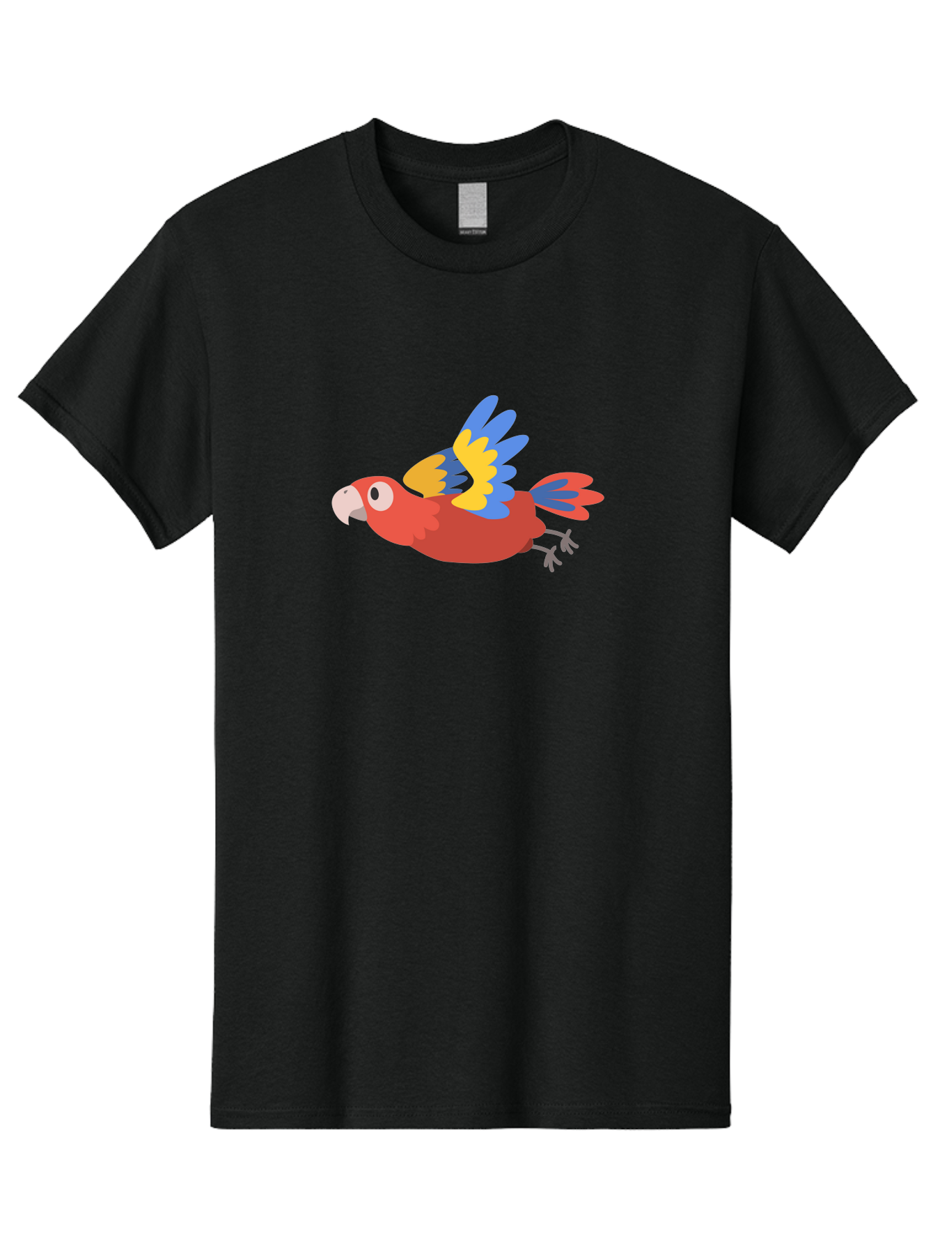 Red-Parrot Men'S Graphic Tee, 100% Cotton, Comfortable Casual Summer Wear, Machine Washable, Colorful Parrot, Vibrant Red, Blue And Yellow Wings, Cartoon Bird, Tropical Bird, Flying Macaw, Parrot In Flight, Exotic Bird, Winged Creature, Aab881 5