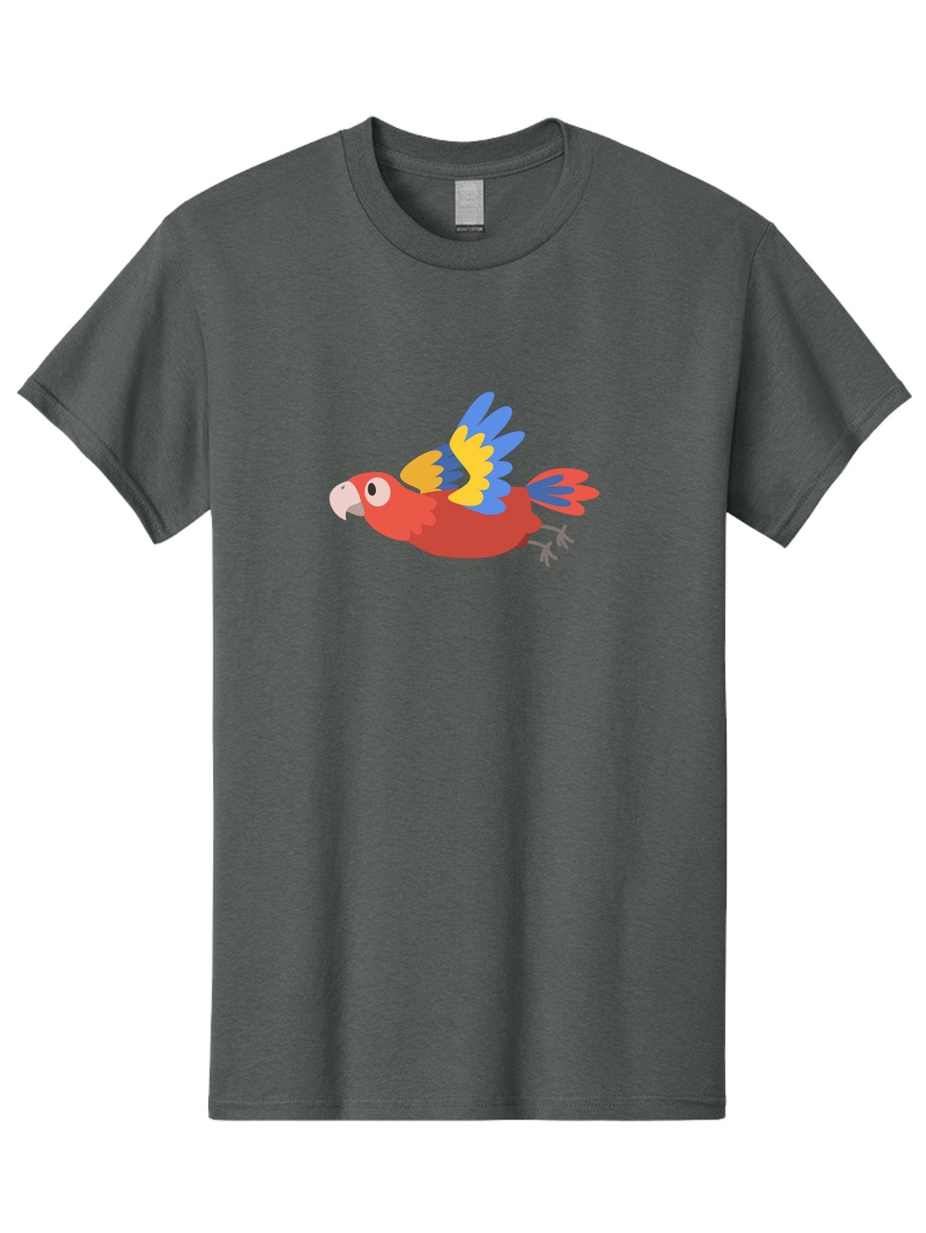 Red-Parrot Men'S Graphic Tee, 100% Cotton, Comfortable Casual Summer Wear, Machine Washable, Colorful Parrot, Vibrant Red, Blue And Yellow Wings, Cartoon Bird, Tropical Bird, Flying Macaw, Parrot In Flight, Exotic Bird, Winged Creature, Aab881 13