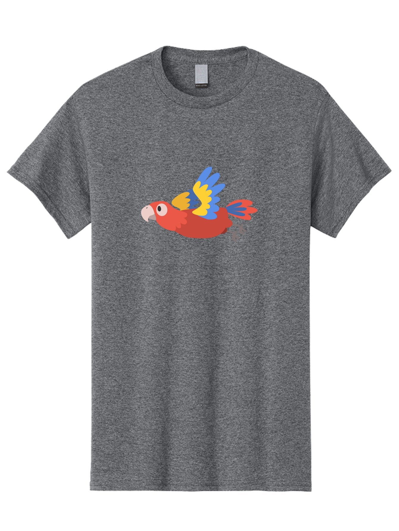 Red-Parrot Men'S Graphic Tee, 100% Cotton, Comfortable Casual Summer Wear, Machine Washable, Colorful Parrot, Vibrant Red, Blue And Yellow Wings, Cartoon Bird, Tropical Bird, Flying Macaw, Parrot In Flight, Exotic Bird, Winged Creature, Aab881 9
