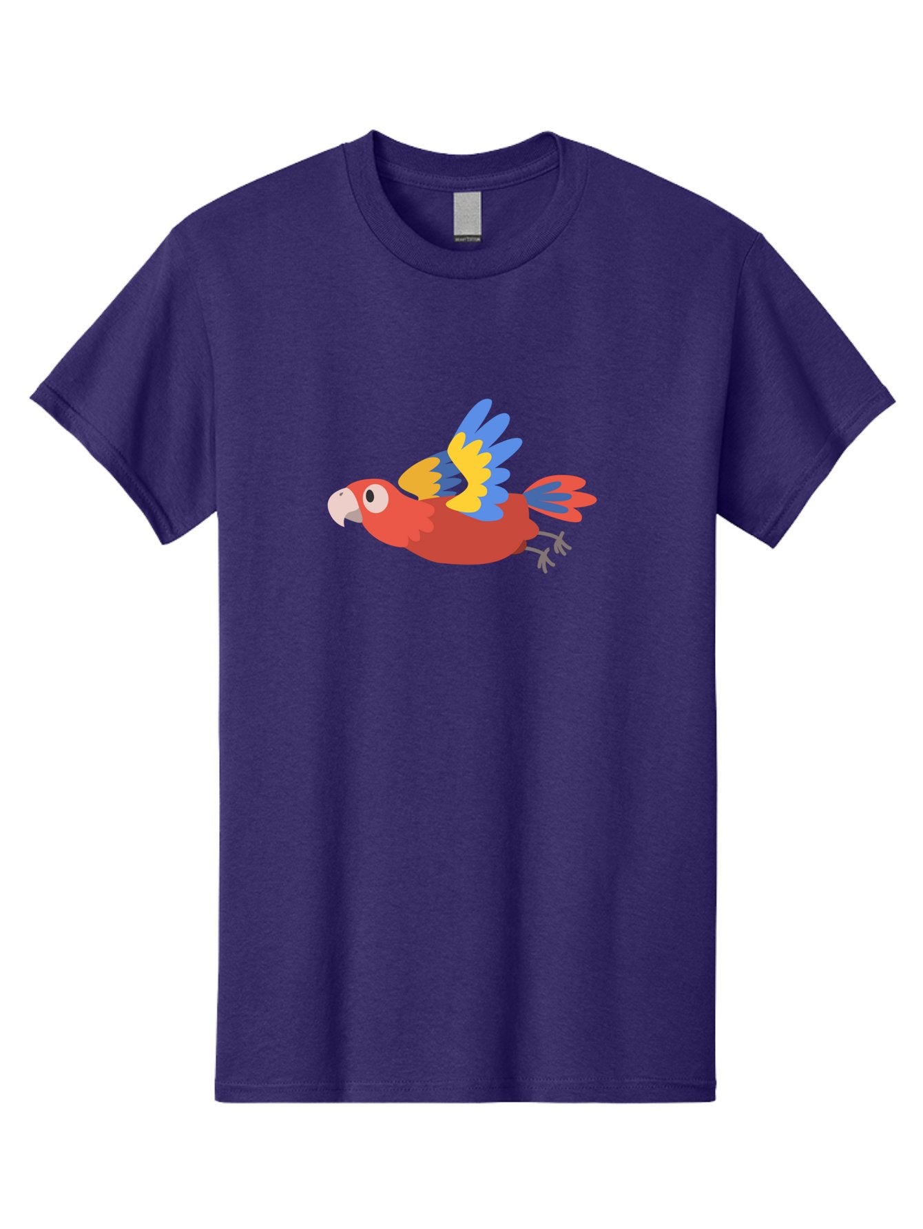 Red-Parrot Men'S Graphic Tee, 100% Cotton, Comfortable Casual Summer Wear, Machine Washable, Colorful Parrot, Vibrant Red, Blue And Yellow Wings, Cartoon Bird, Tropical Bird, Flying Macaw, Parrot In Flight, Exotic Bird, Winged Creature, Aab881 14