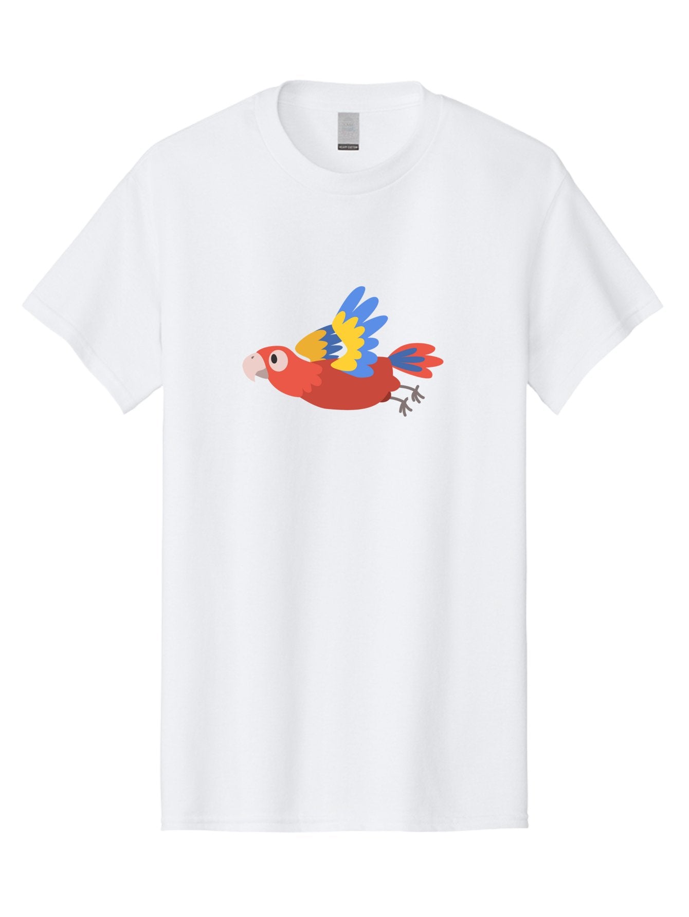 Red-Parrot Men'S Graphic Tee, 100% Cotton, Comfortable Casual Summer Wear, Machine Washable, Colorful Parrot, Vibrant Red, Blue And Yellow Wings, Cartoon Bird, Tropical Bird, Flying Macaw, Parrot In Flight, Exotic Bird, Winged Creature, Aab881 8