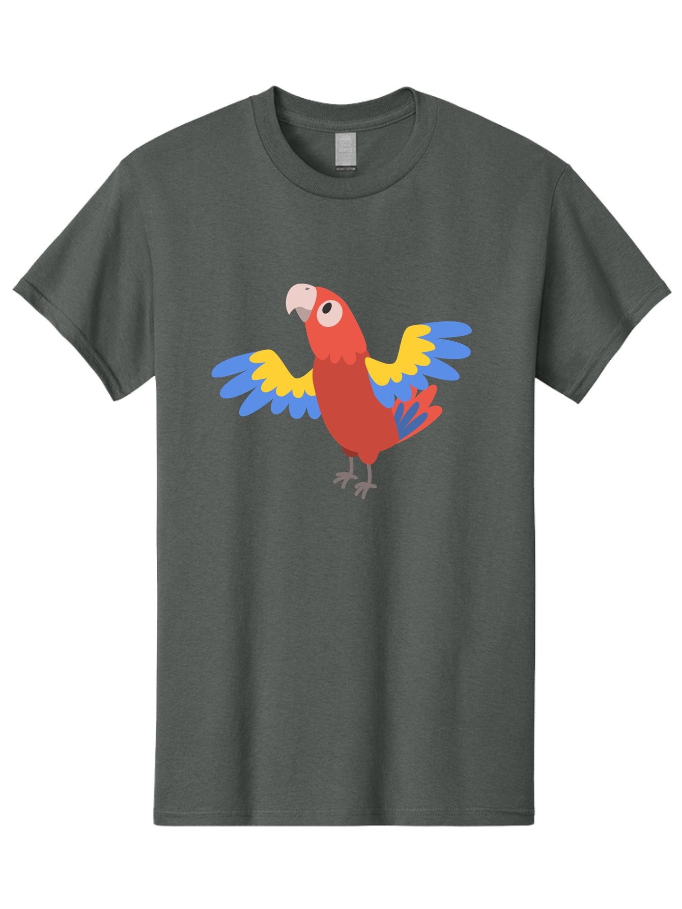 Scarlet-Macaw Men'S Graphic Tee, 100% Cotton, Comfortable Casual Summer Wear, Machine Washable, Colorful Parrot, Vibrant Red Body, Blue And Yellow Wings, Cartoon-Style Illustration, Tropical Bird, Playful, Parrot Species, Exotic Plumage, Aab883 15