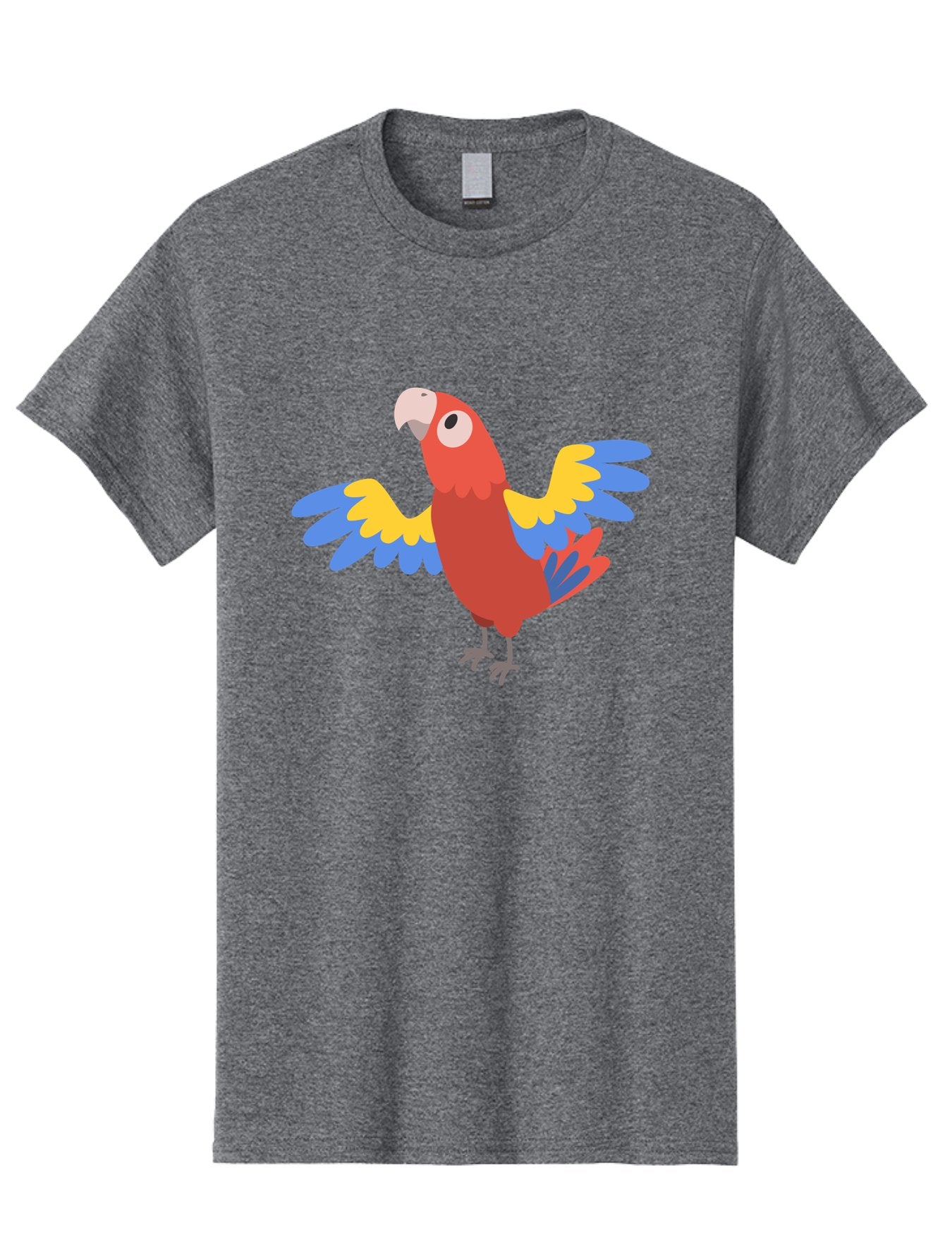 Scarlet-Macaw Men'S Graphic Tee, 100% Cotton, Comfortable Casual Summer Wear, Machine Washable, Colorful Parrot, Vibrant Red Body, Blue And Yellow Wings, Cartoon-Style Illustration, Tropical Bird, Playful, Parrot Species, Exotic Plumage, Aab883 11