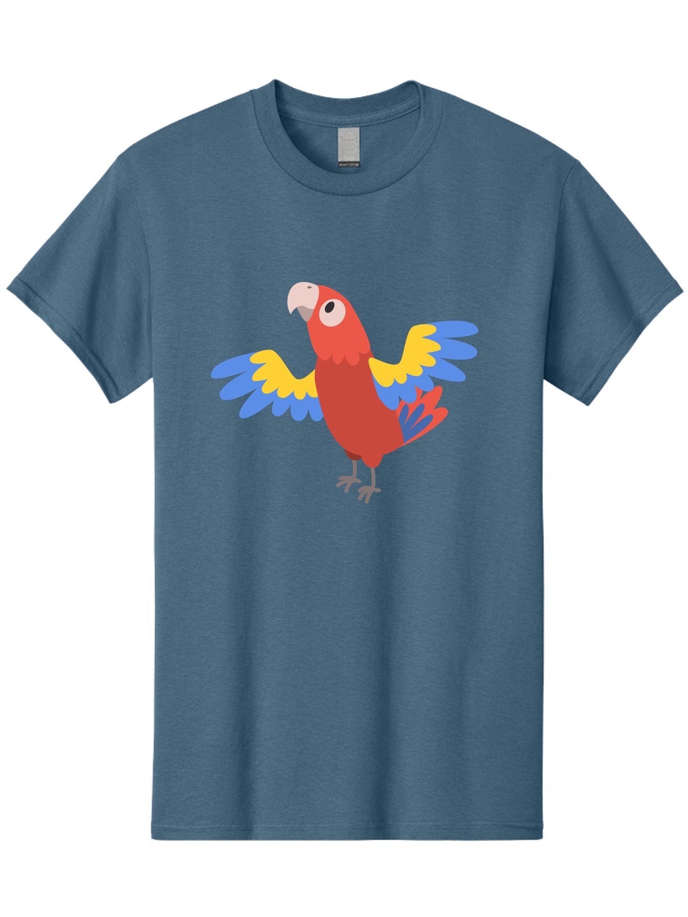 Scarlet-Macaw Men'S Graphic Tee, 100% Cotton, Comfortable Casual Summer Wear, Machine Washable, Colorful Parrot, Vibrant Red Body, Blue And Yellow Wings, Cartoon-Style Illustration, Tropical Bird, Playful, Parrot Species, Exotic Plumage, Aab883 14