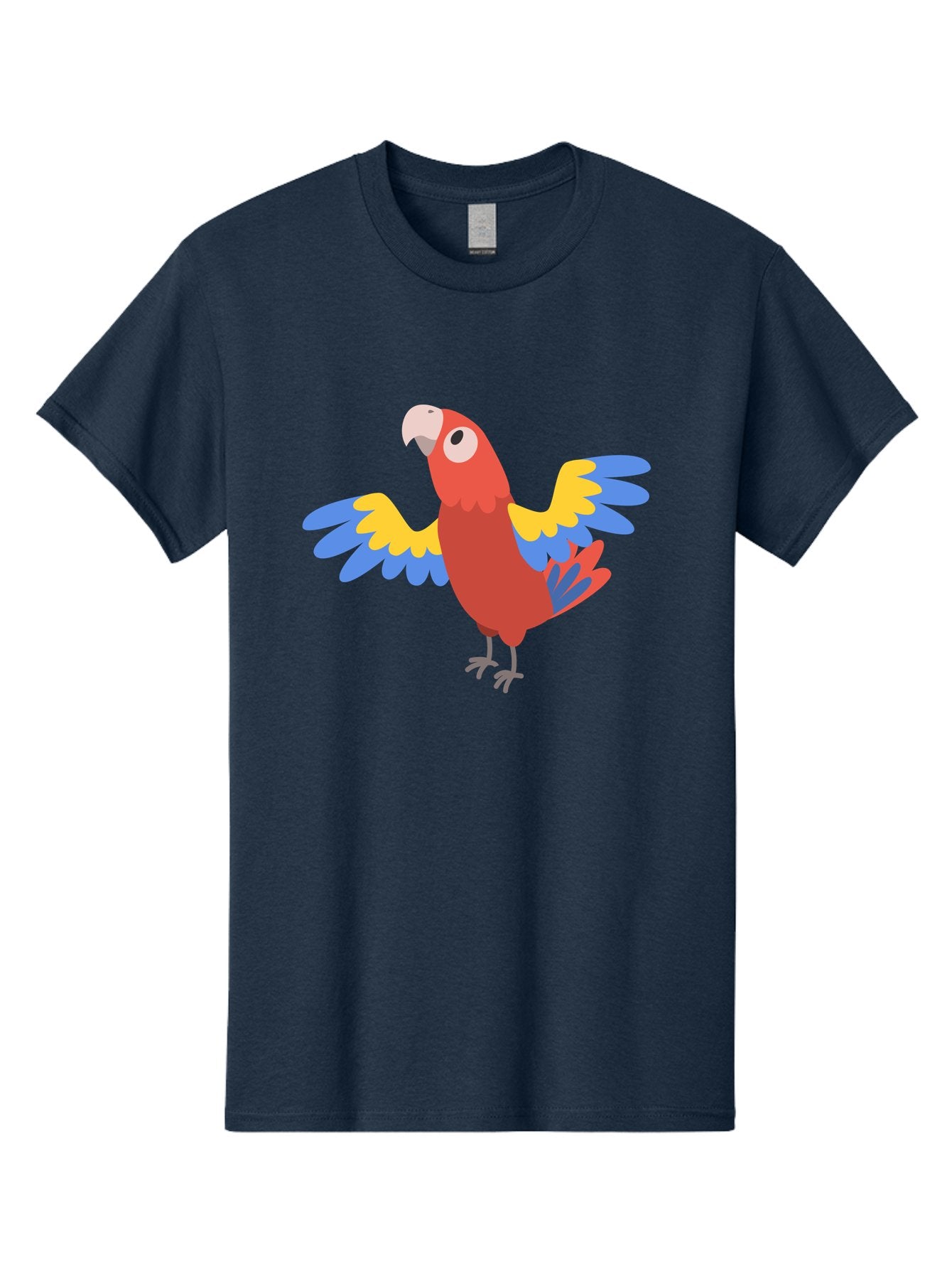 Scarlet-Macaw Men'S Graphic Tee, 100% Cotton, Comfortable Casual Summer Wear, Machine Washable, Colorful Parrot, Vibrant Red Body, Blue And Yellow Wings, Cartoon-Style Illustration, Tropical Bird, Playful, Parrot Species, Exotic Plumage, Aab883 7