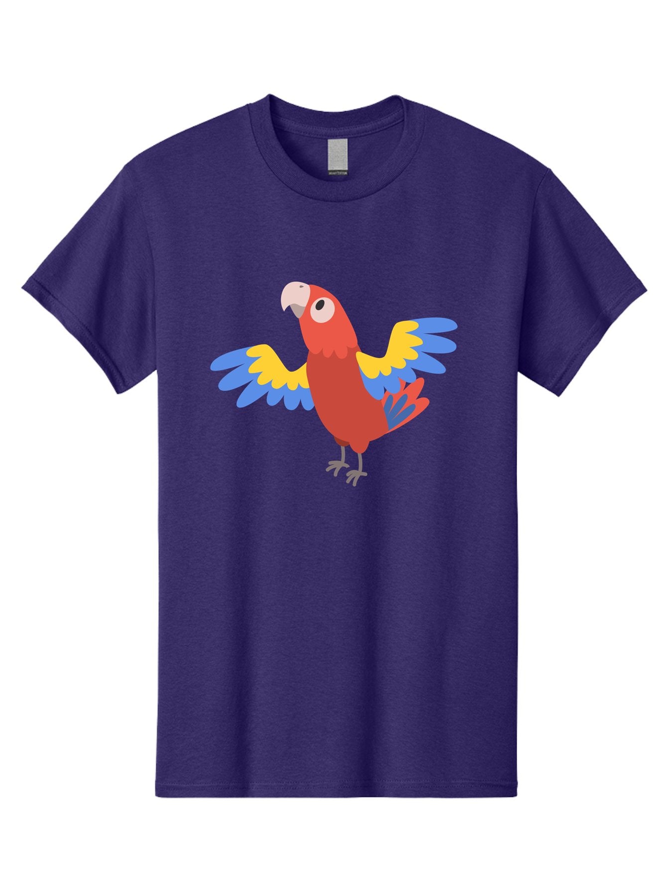 Scarlet-Macaw Men'S Graphic Tee, 100% Cotton, Comfortable Casual Summer Wear, Machine Washable, Colorful Parrot, Vibrant Red Body, Blue And Yellow Wings, Cartoon-Style Illustration, Tropical Bird, Playful, Parrot Species, Exotic Plumage, Aab883 10
