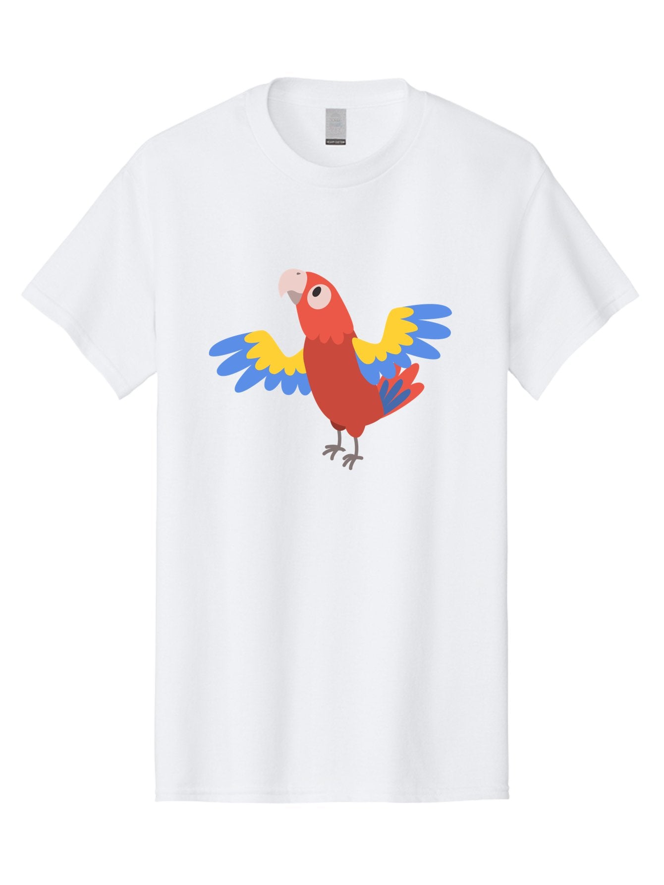 Scarlet-Macaw Men'S Graphic Tee, 100% Cotton, Comfortable Casual Summer Wear, Machine Washable, Colorful Parrot, Vibrant Red Body, Blue And Yellow Wings, Cartoon-Style Illustration, Tropical Bird, Playful, Parrot Species, Exotic Plumage, Aab883 9