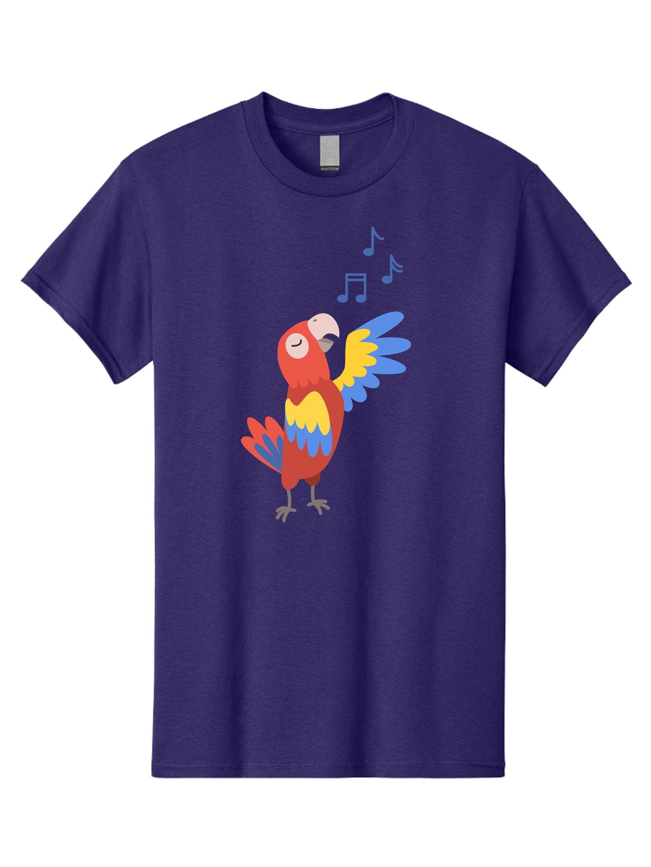 Singing-Parrot-1 Men'S Graphic Tee, 100% Cotton, Comfortable Casual Summer Wear, Machine Washable, Singing Parrot, Colorful Bird, Music Notes, Vibrant Plumage, Happy Expression, Melodic Sounds, Tropical Ambiance, Lively Atmosphere, Aab884 12