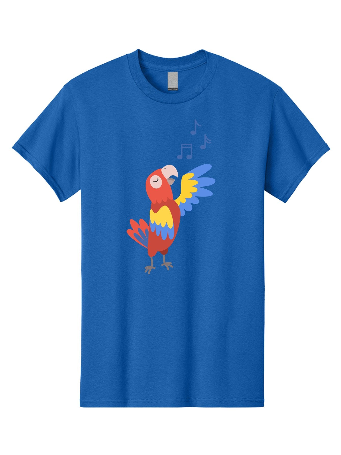 Singing-Parrot-1 Men'S Graphic Tee, 100% Cotton, Comfortable Casual Summer Wear, Machine Washable, Singing Parrot, Colorful Bird, Music Notes, Vibrant Plumage, Happy Expression, Melodic Sounds, Tropical Ambiance, Lively Atmosphere, Aab884 10