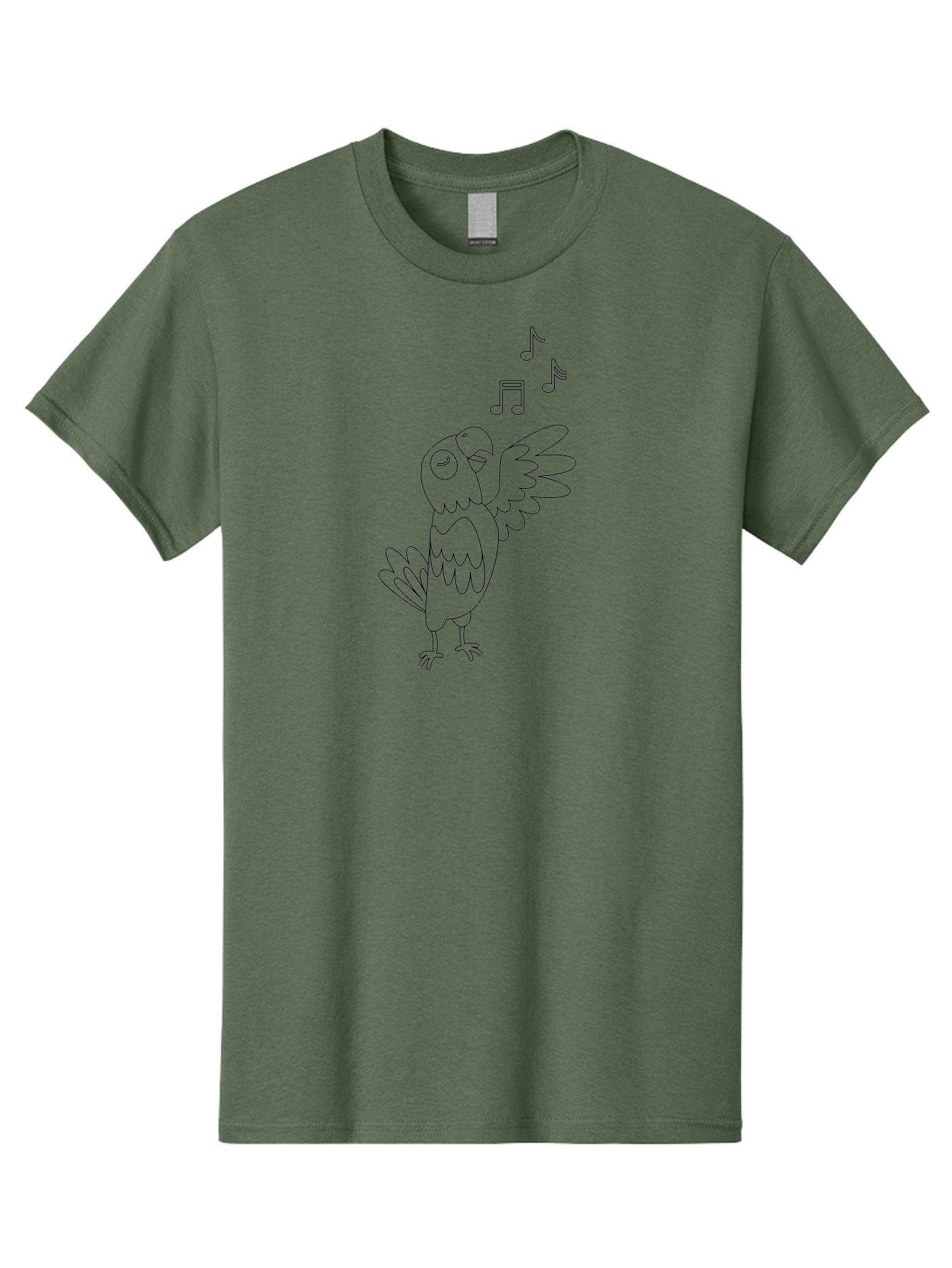Singing-Parrot-2 Men'S Graphic Tee, 100% Cotton, Comfortable Casual Summer Wear, Machine Washable, Parrot Singing, Bird Song, Musical Notes, Cartoon Parrot, Bird Illustration, Singing Bird, Melody, Music, Parrot Illustration, Funny Parrot, Aab885 27