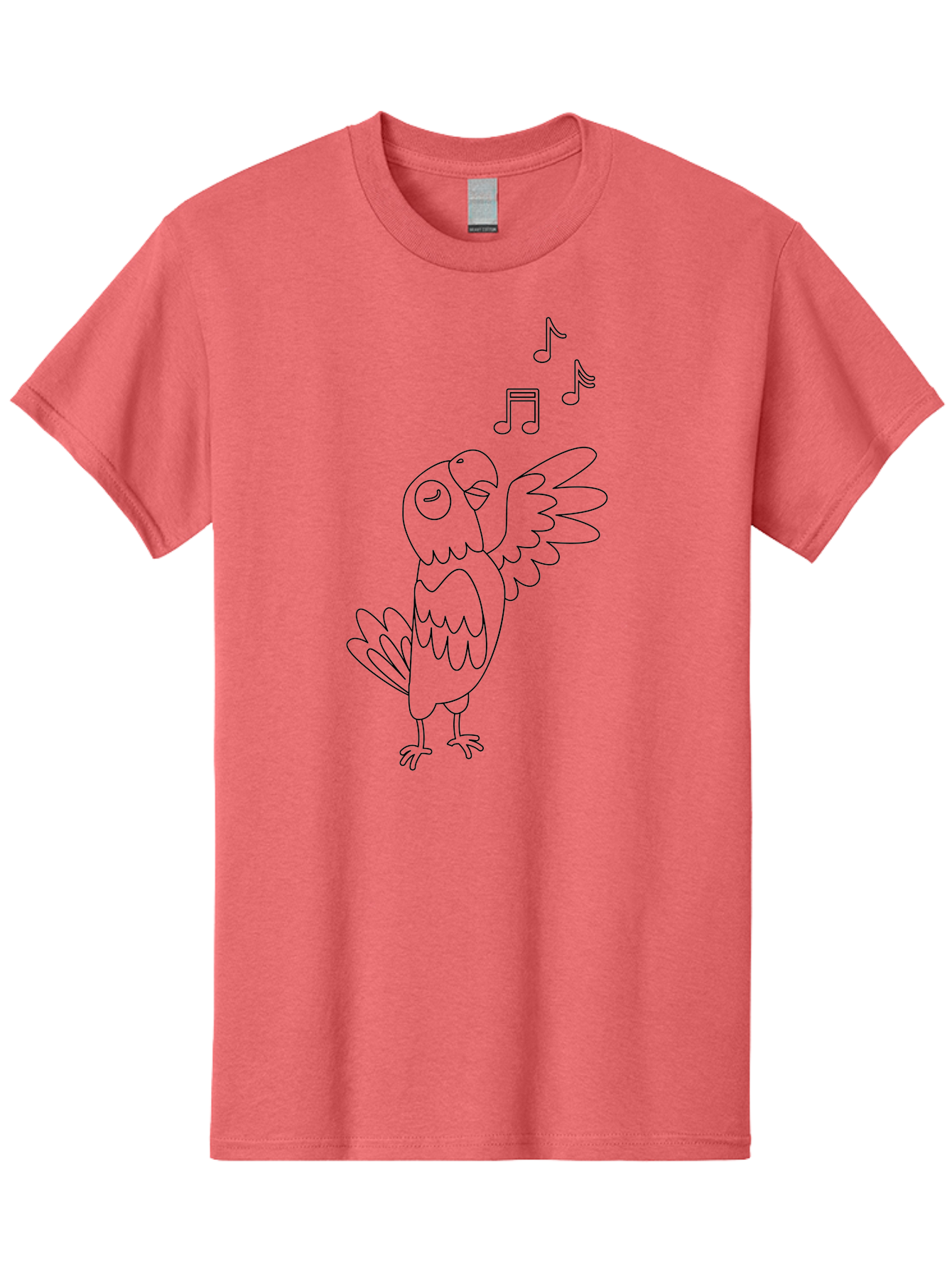 Singing-Parrot-3 Men'S Graphic Tee, 100% Cotton, Comfortable Casual Summer Wear, Machine Washable, Parrot Singing, Musical Notes, Cartoon Bird, Whimsical Design, Playful Illustration, Music Lover, Bird Enthusiast, Creative Art Aab886 27