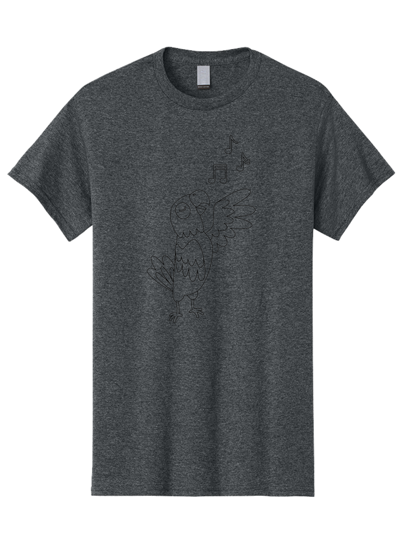 Singing-Parrot-3 Men'S Graphic Tee, 100% Cotton, Comfortable Casual Summer Wear, Machine Washable, Parrot Singing, Musical Notes, Cartoon Bird, Whimsical Design, Playful Illustration, Music Lover, Bird Enthusiast, Creative Art Aab886 19