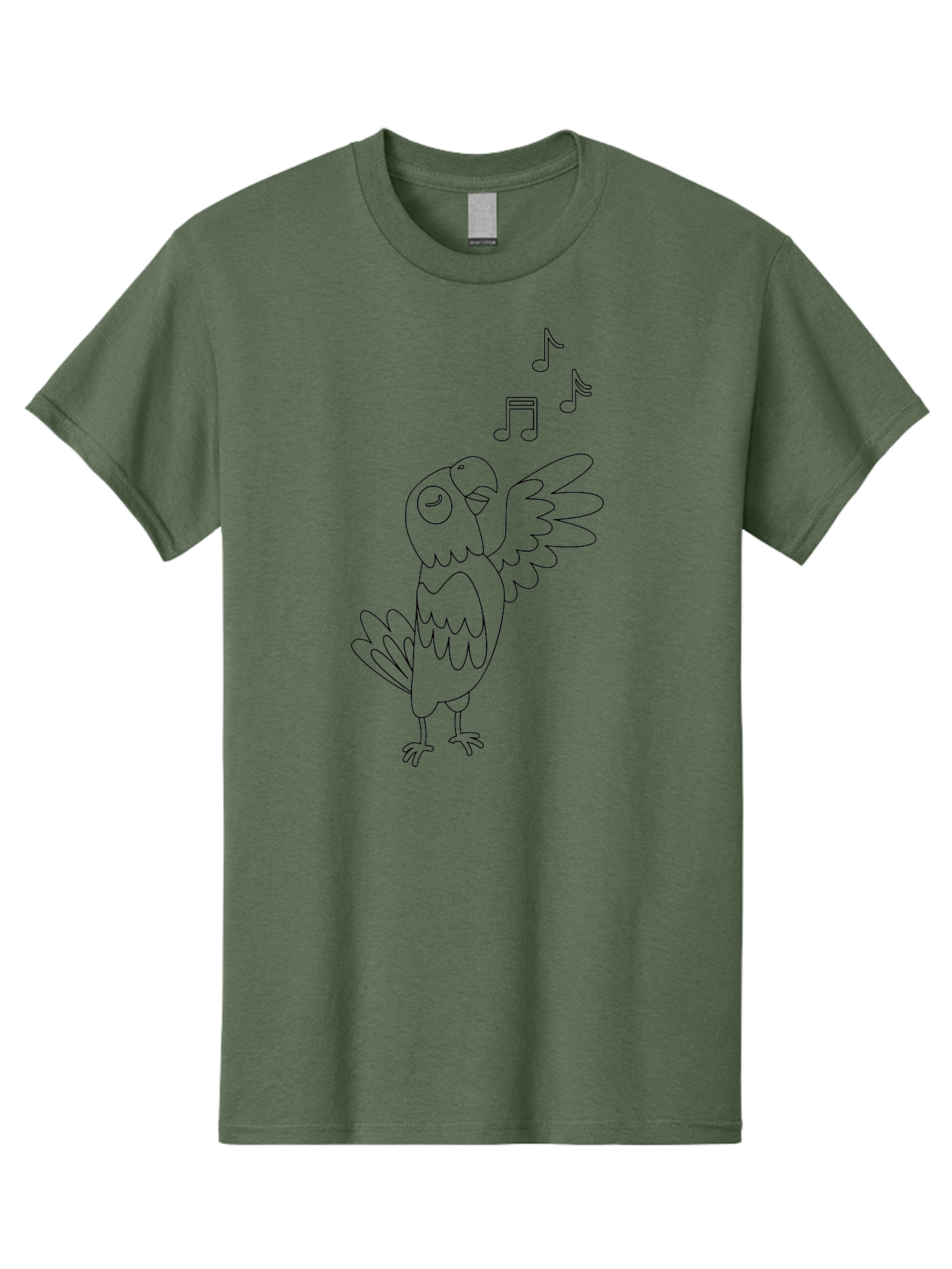 Singing-Parrot-3 Men'S Graphic Tee, 100% Cotton, Comfortable Casual Summer Wear, Machine Washable, Parrot Singing, Musical Notes, Cartoon Bird, Whimsical Design, Playful Illustration, Music Lover, Bird Enthusiast, Creative Art Aab886 17