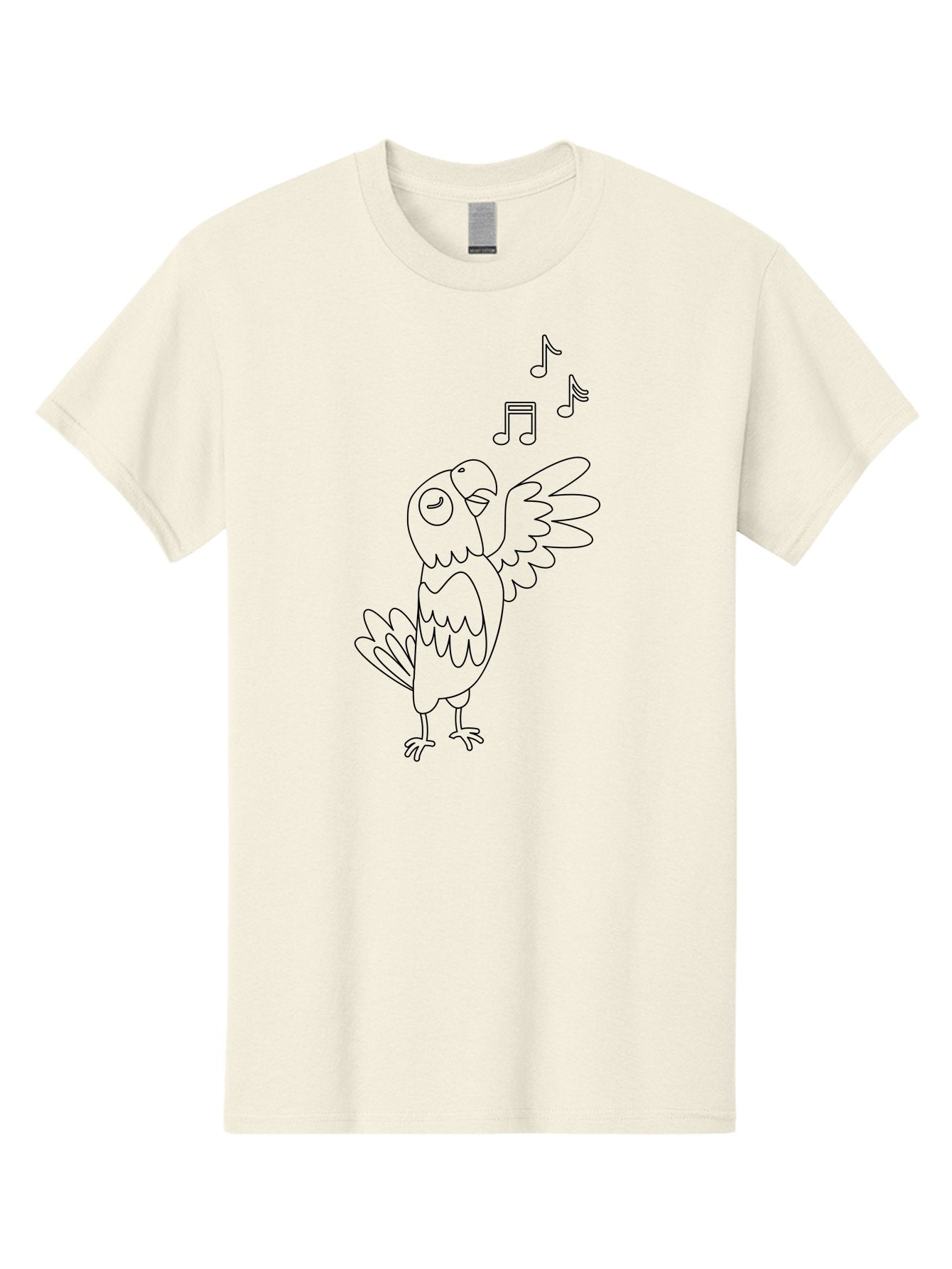 Singing-Parrot-3 Men'S Graphic Tee, 100% Cotton, Comfortable Casual Summer Wear, Machine Washable, Parrot Singing, Musical Notes, Cartoon Bird, Whimsical Design, Playful Illustration, Music Lover, Bird Enthusiast, Creative Art Aab886 4