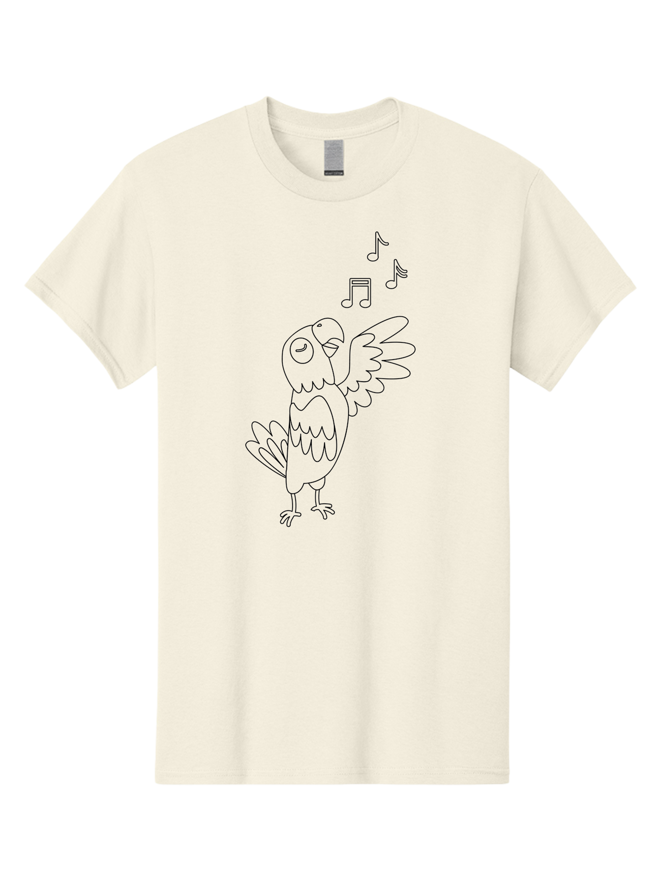 Singing-Parrot-3 Men'S Graphic Tee, 100% Cotton, Comfortable Casual Summer Wear, Machine Washable, Parrot Singing, Musical Notes, Cartoon Bird, Whimsical Design, Playful Illustration, Music Lover, Bird Enthusiast, Creative Art Aab886 23