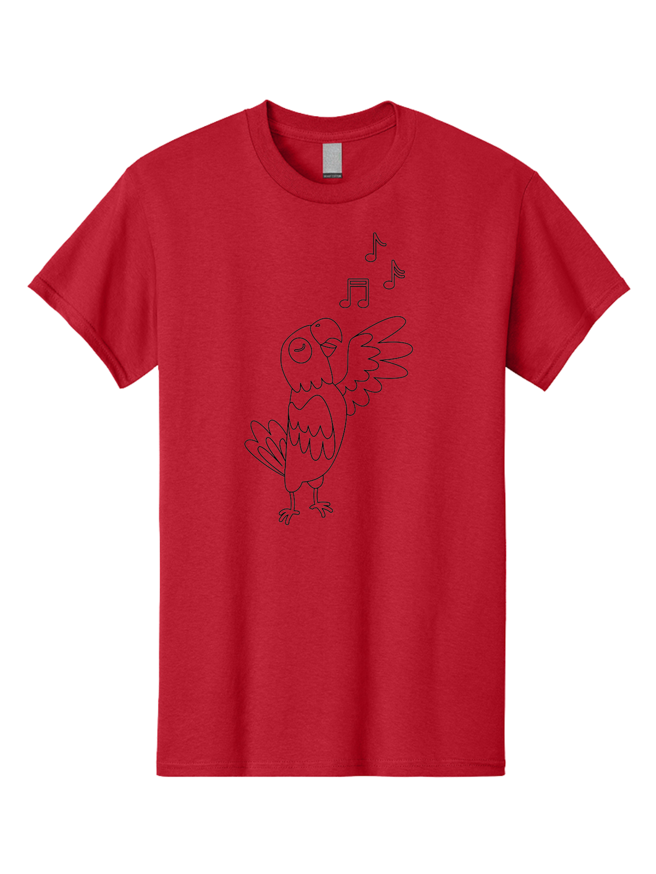 Singing-Parrot-3 Men'S Graphic Tee, 100% Cotton, Comfortable Casual Summer Wear, Machine Washable, Parrot Singing, Musical Notes, Cartoon Bird, Whimsical Design, Playful Illustration, Music Lover, Bird Enthusiast, Creative Art Aab886 25