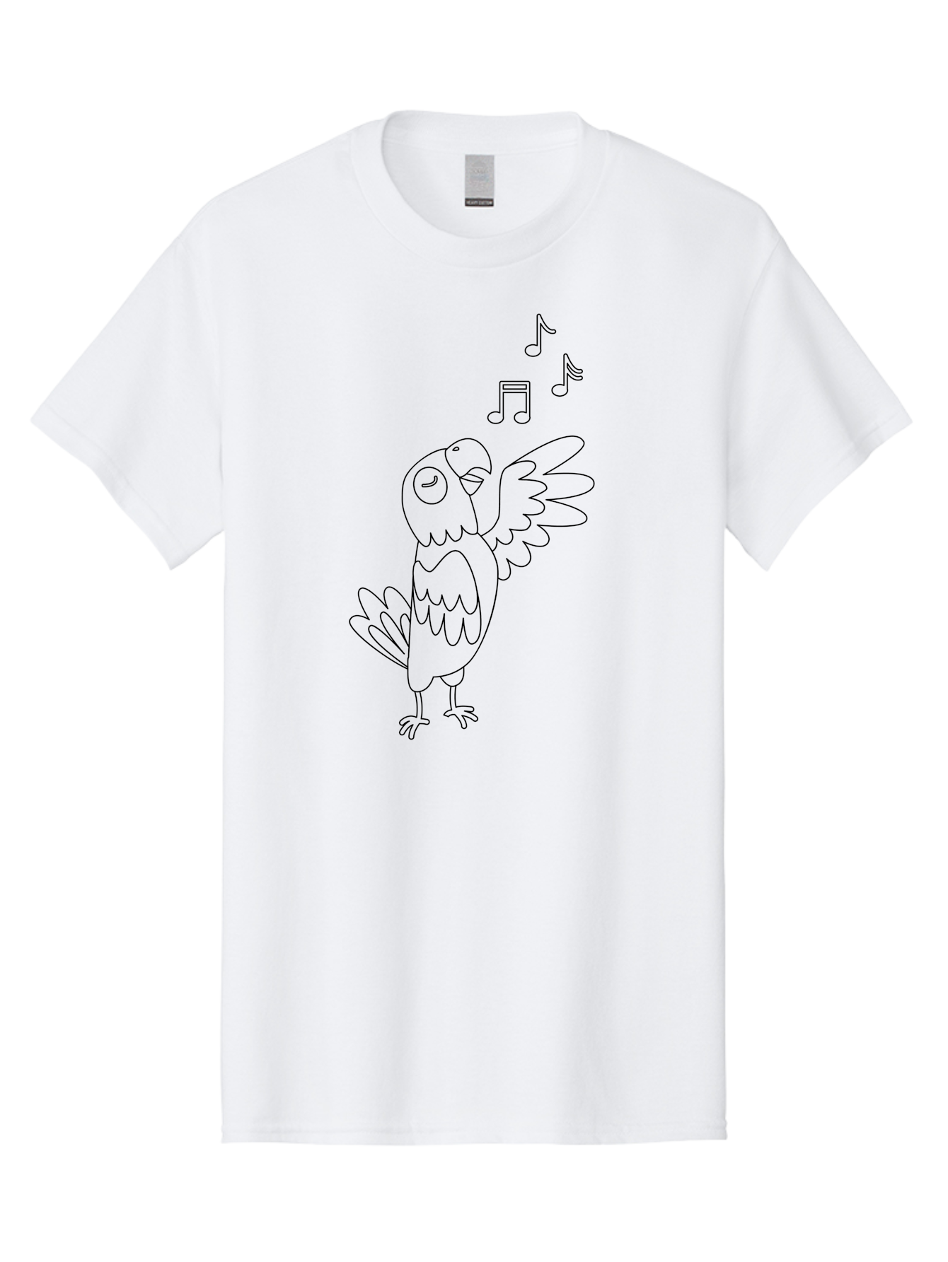 Singing-Parrot-3 Men'S Graphic Tee, 100% Cotton, Comfortable Casual Summer Wear, Machine Washable, Parrot Singing, Musical Notes, Cartoon Bird, Whimsical Design, Playful Illustration, Music Lover, Bird Enthusiast, Creative Art Aab886 29