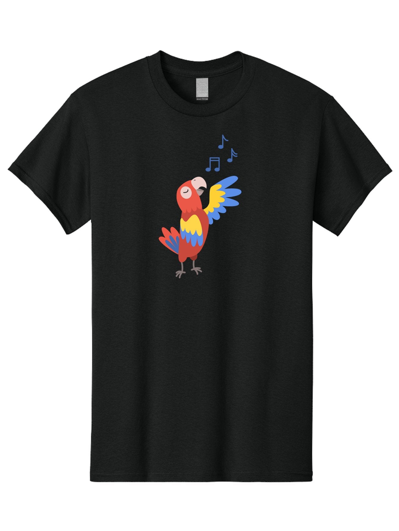 Singing-Parrot Men'S Graphic Tee, 100% Cotton, Comfortable Casual Summer Wear, Machine Washable, Colorful Parrot, Singing Bird, Vibrant Plumage, Tropical Bird, Happy Atmosphere, Melodic Sounds, Bird Song, Joyful Creature Aab887 11