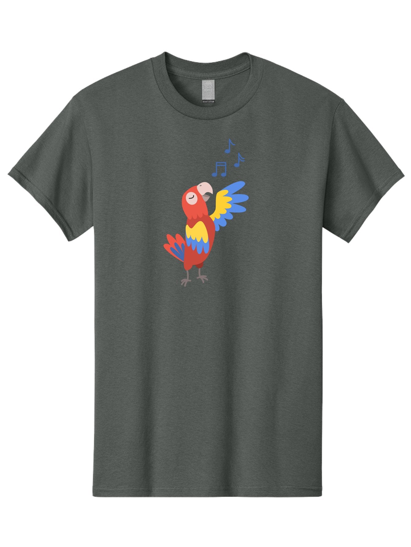 Singing-Parrot Men'S Graphic Tee, 100% Cotton, Comfortable Casual Summer Wear, Machine Washable, Colorful Parrot, Singing Bird, Vibrant Plumage, Tropical Bird, Happy Atmosphere, Melodic Sounds, Bird Song, Joyful Creature Aab887 14